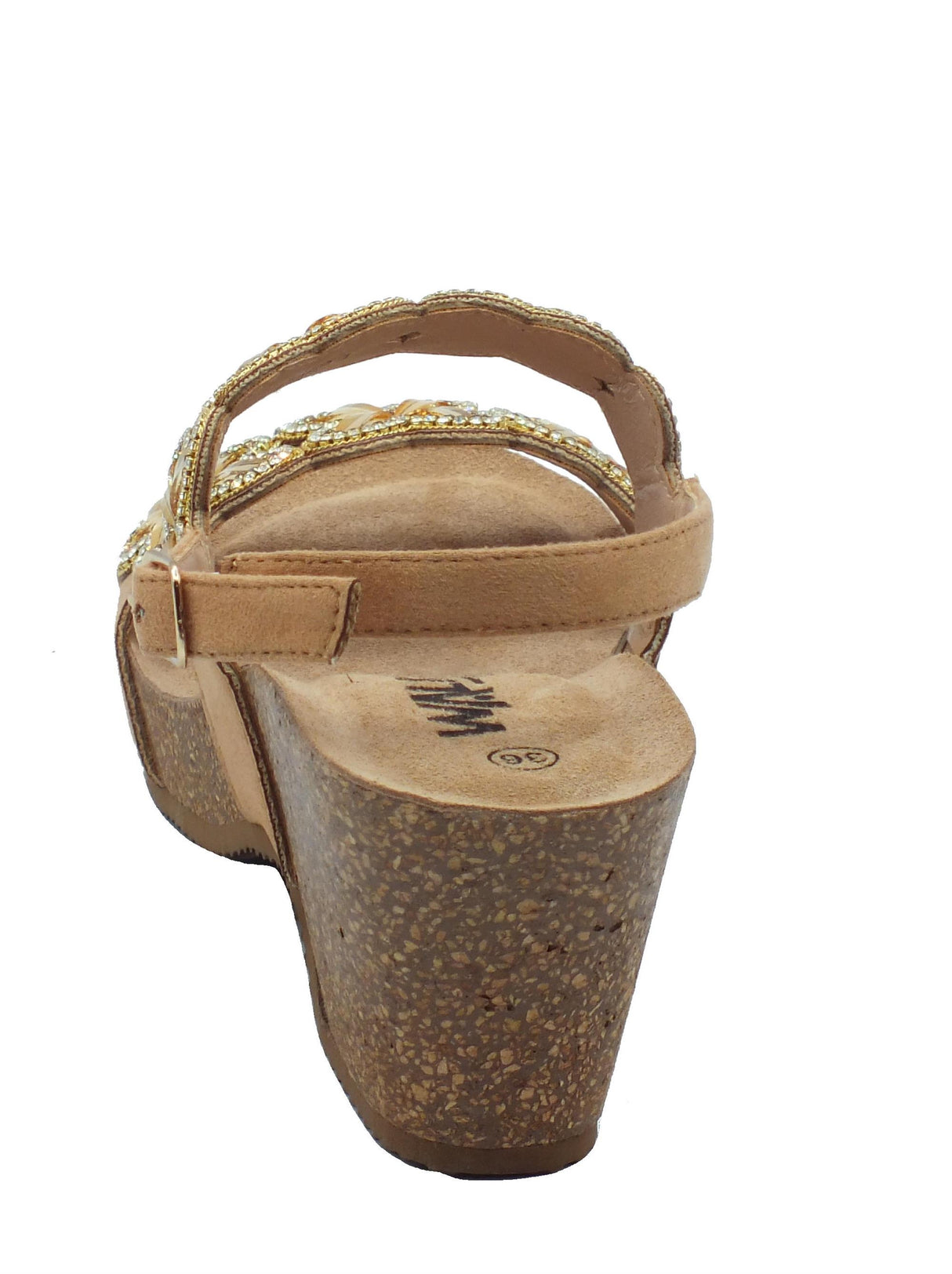 Melluso Melluso Walk 018132 Carne Sandali per Donna in tessuto carne con strass beige e tacco alto Carne