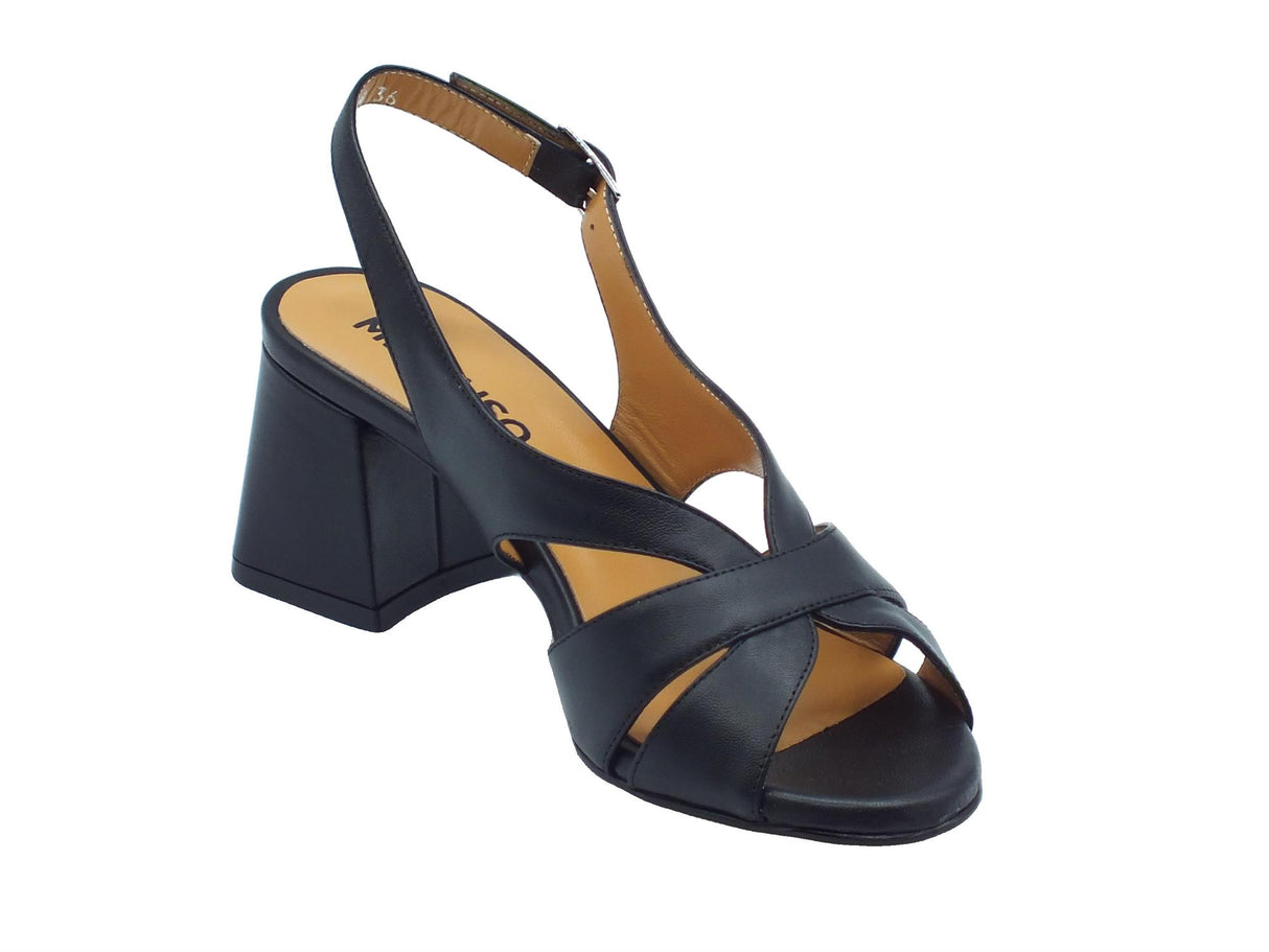 Melluso Melluso N643 Melissa Nero Sandali per Donna in pelle tacco alto Nero
