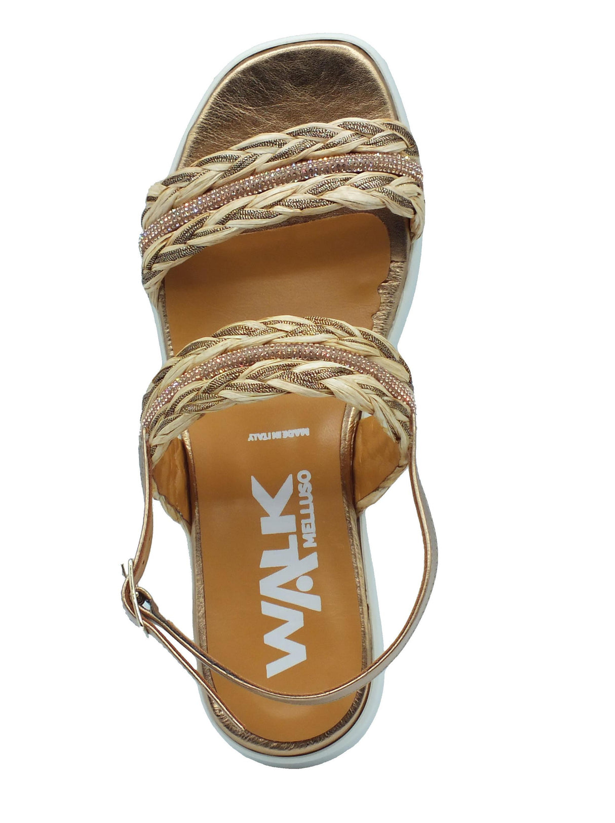 Melluso Melluso R80115 Ischia Nude Sandali per Donna in tessuto rosa con zeppa alta Ischia Nude