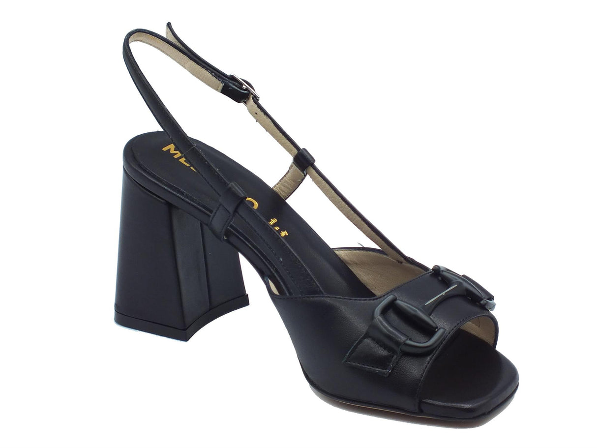 Melluso Melluso S436 Nero Sandali per Donna in pelle tacco alto Nero