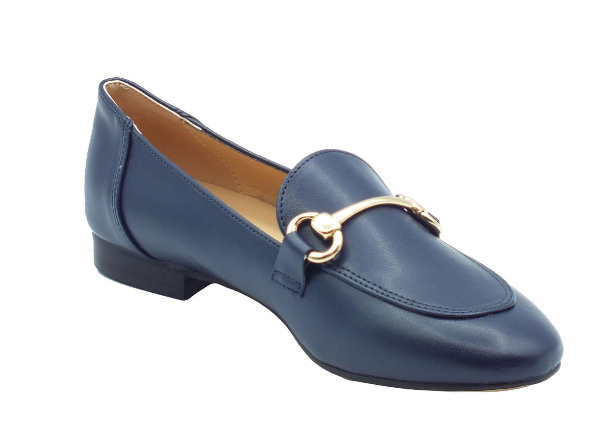 Nacrèe Nacrèe 715004 CAP Blu Mocassini Classici per donna in ecopelle con tacco basso Blu