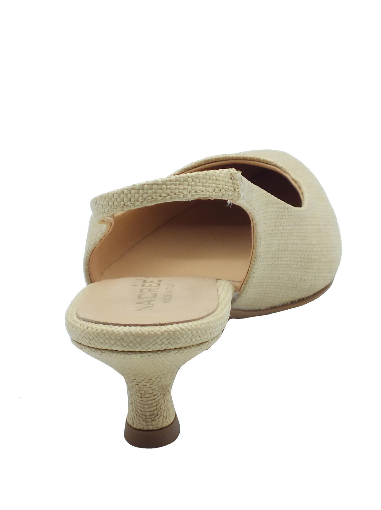 Nacrèe Nacrèe 894M002 OASI Paglia Decolte a punta per donna in tessuto beige con tacco basso beige