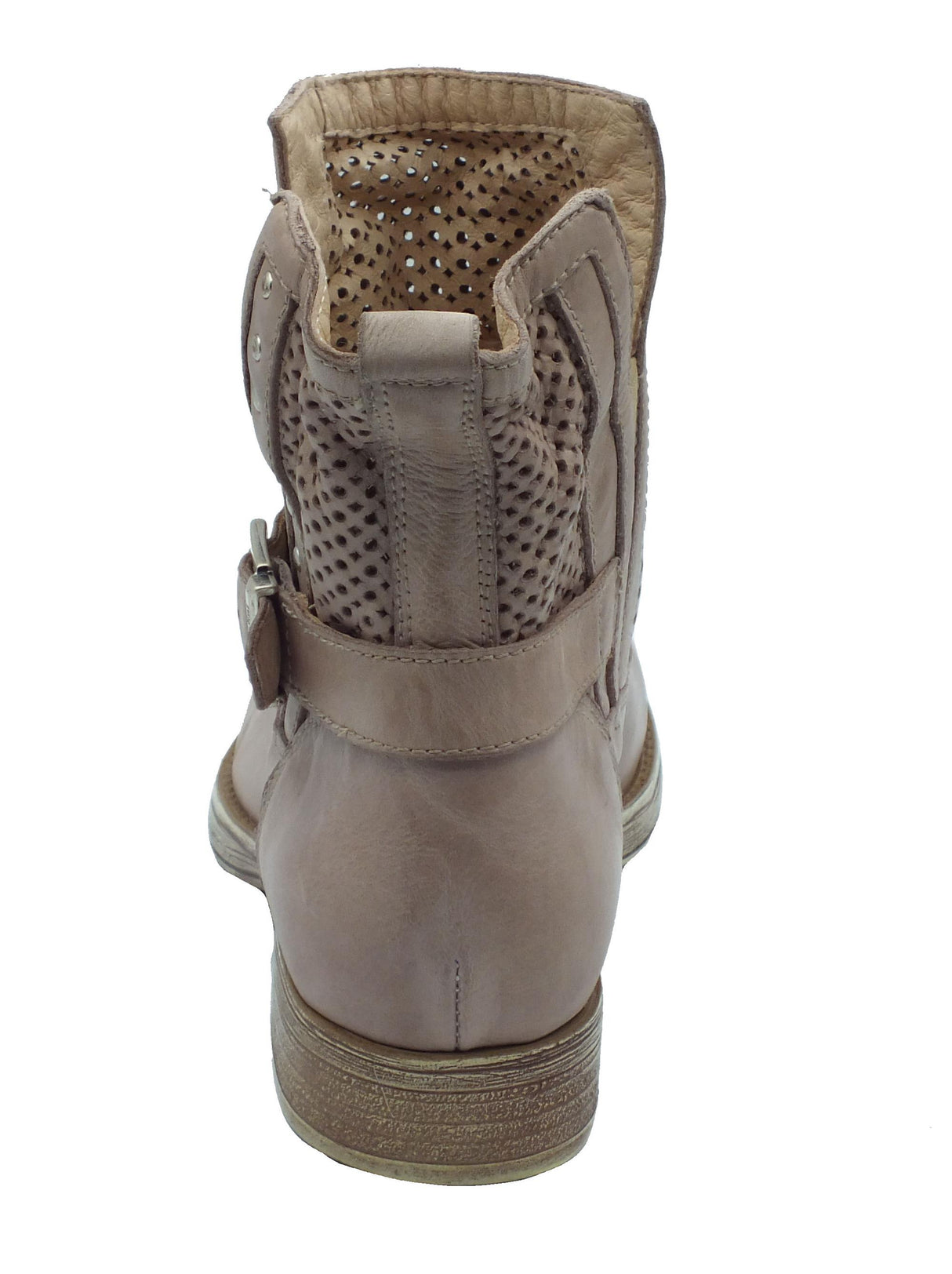 Nero Giardini NeroGiardini E306331D Nepal Torba Tronchetti traforati per Donna in pelle con tacco basso beige