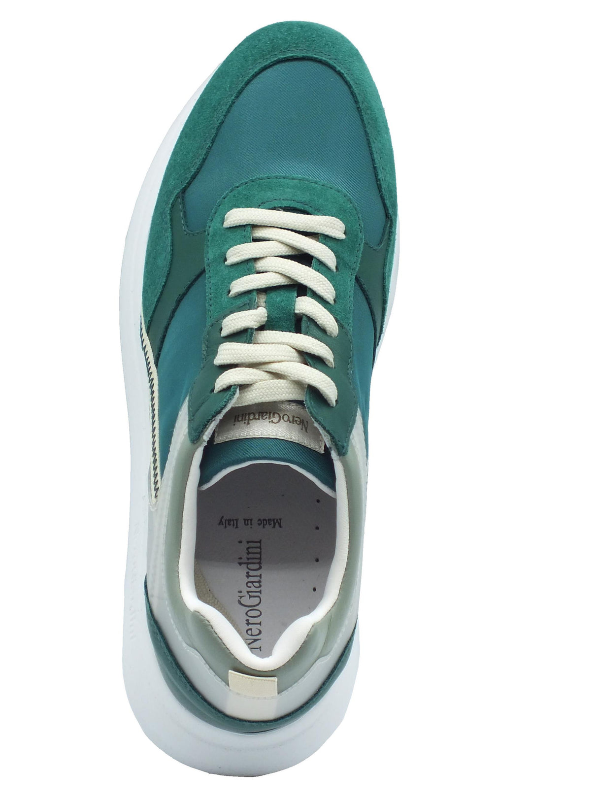 Nero Giardini NeroGiardini E306386D Colorado Bomber Quadrifoglio Sneakers sportiva Donna nabuk tessuto verde verde
