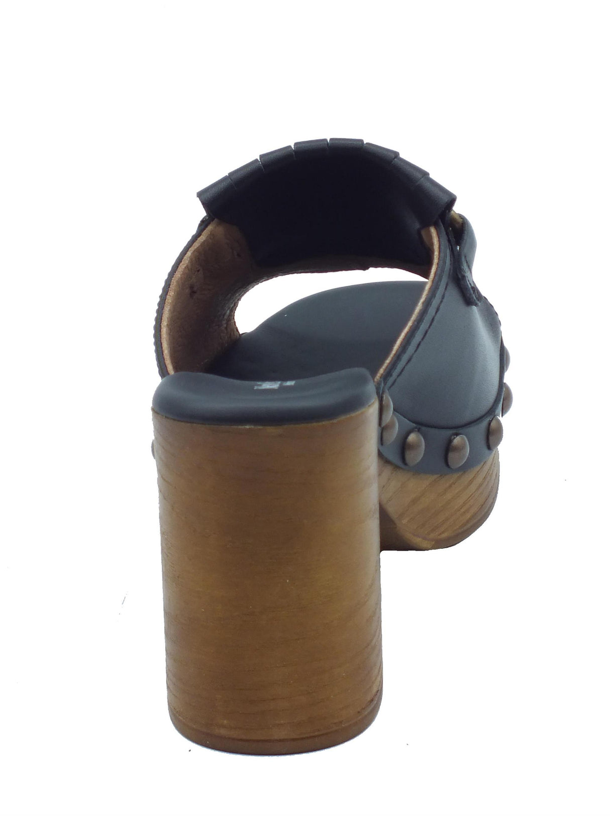 Nero Giardini NeroGiardini E410420D Tamigi Nero Sandali per Donna in pelle con tacco e plateau effetto legno Nero