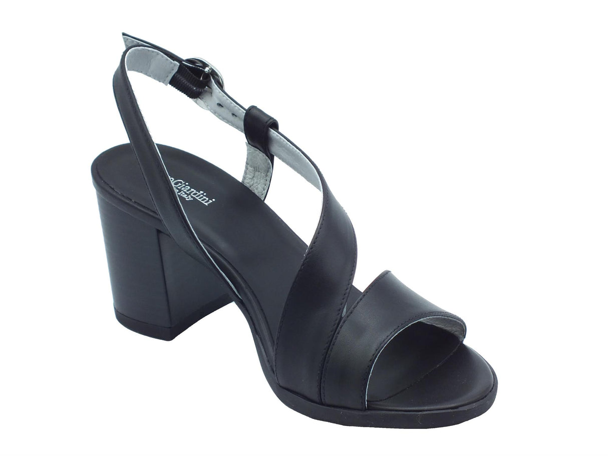 Nero Giardini NeroGiardini E410440D Tamigi Nero Sandali per Donna in pelle con comodo tacco Nero