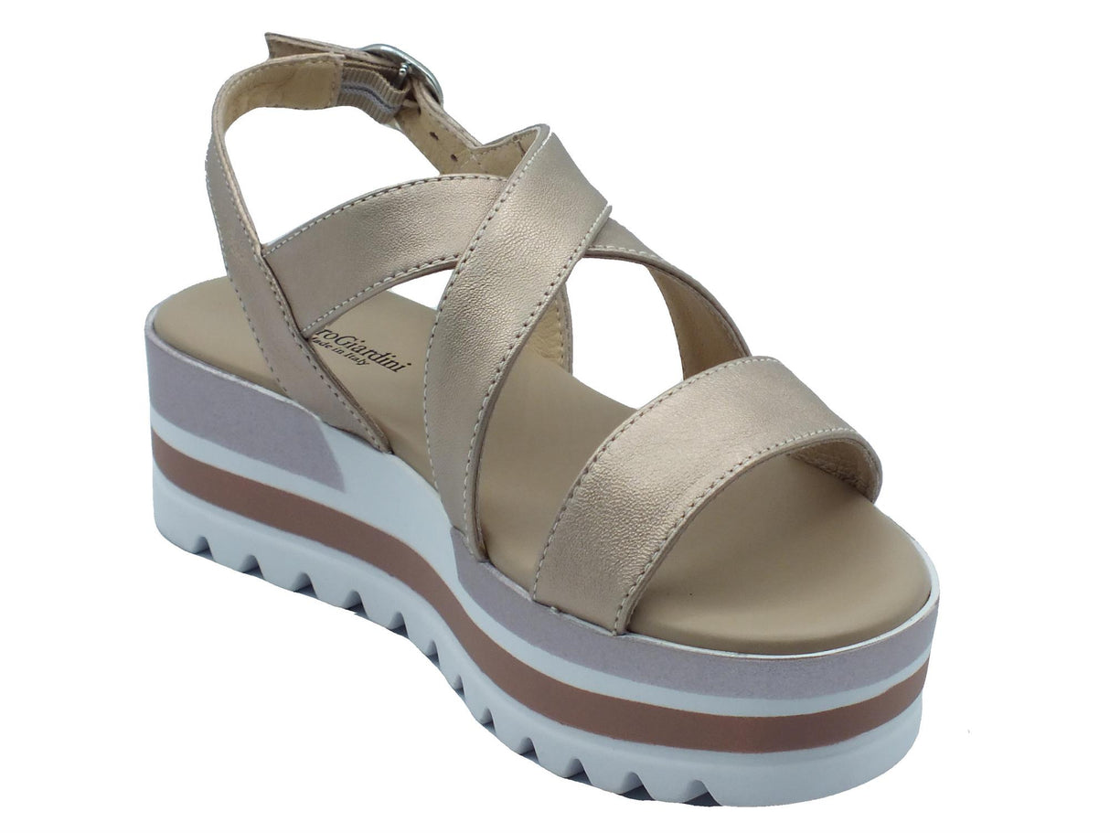 Nero Giardini NeroGiardini E410730D Etoile Saturn Sandali per Donna in pelle con zeppa bassa Saturn