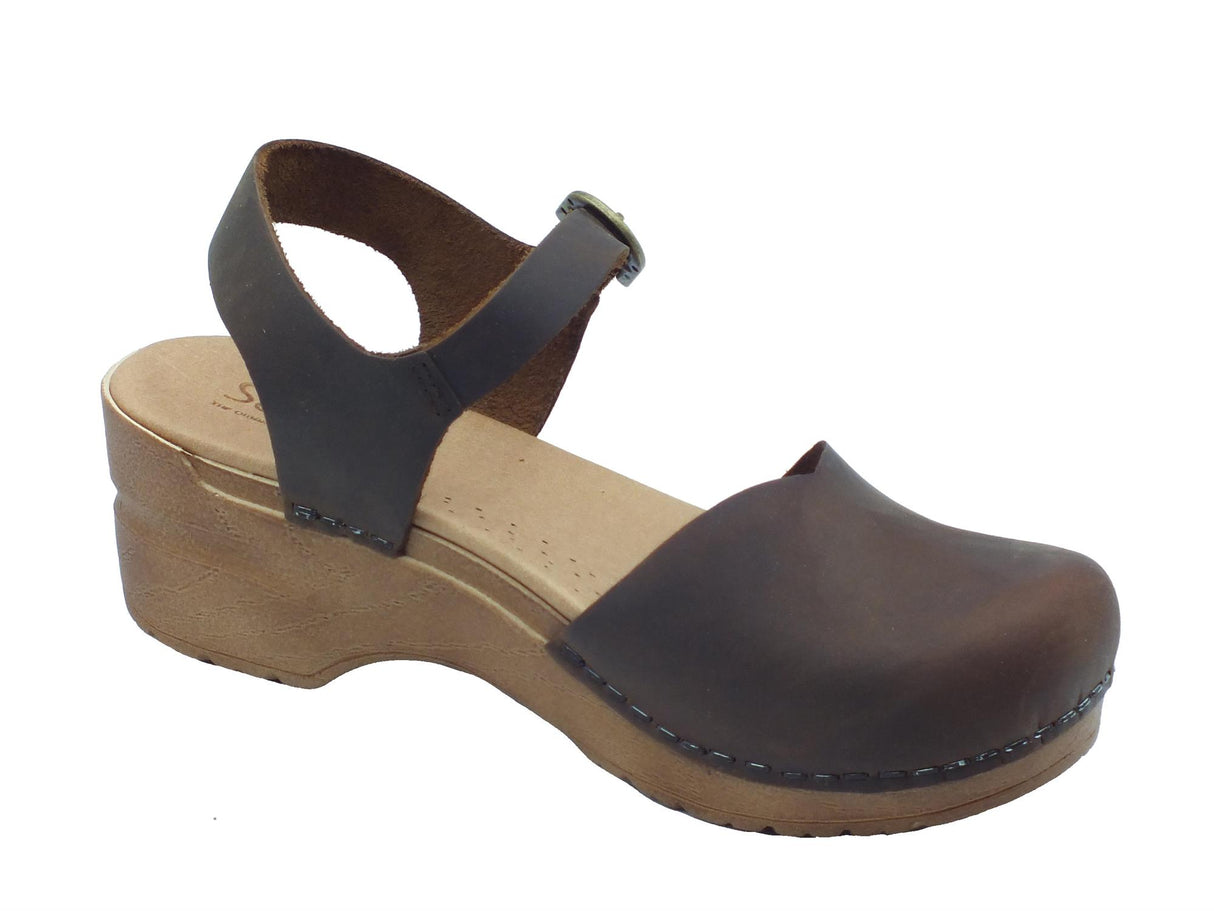 Sanita Sanita 474048 Antique brown Sandali modello zoccolo per Donna in pelle ingrassata marrone Antique brown