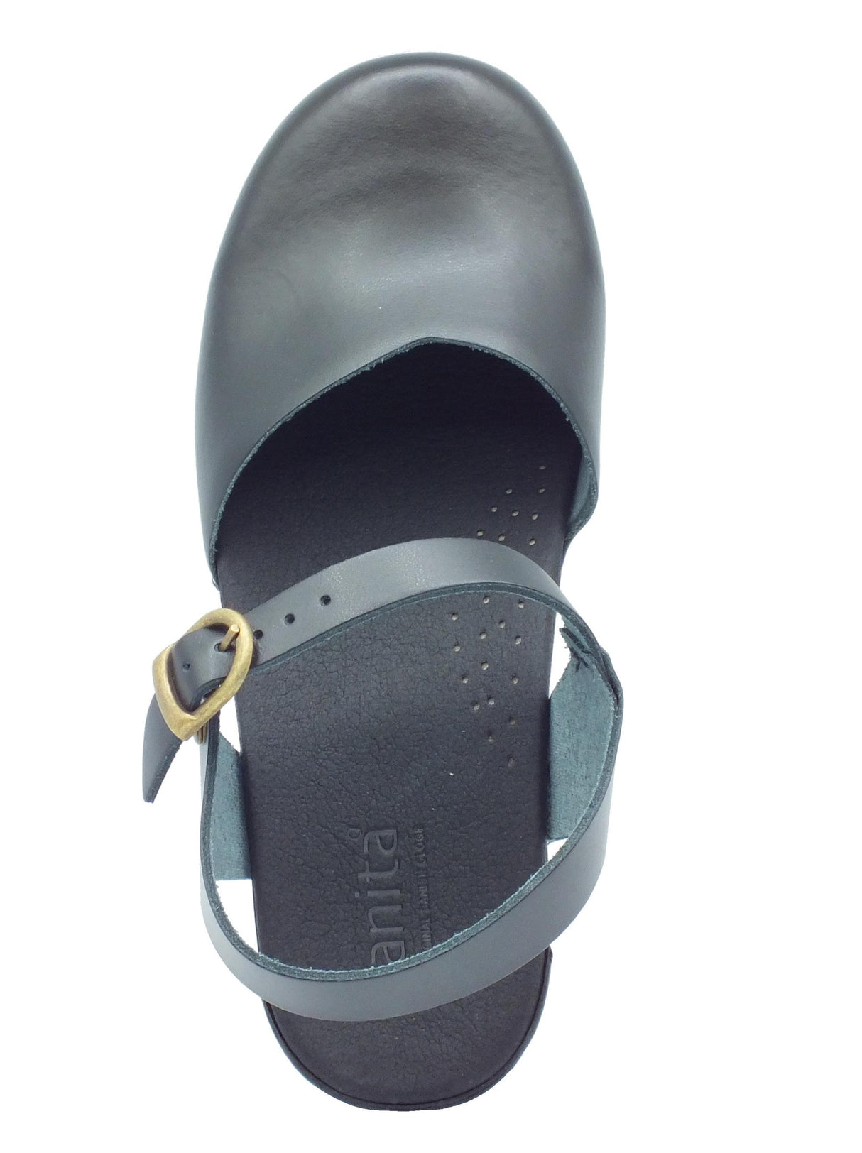 Sanita Sanita 474048 Black Sandali modello zoccolo per Donna in pelle ingrassata nera Black