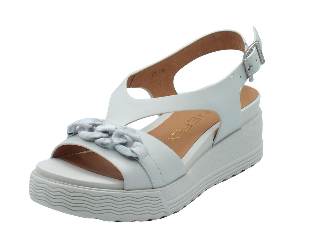 Stonefly Stonefly Sandali zeppa alta Donna 220903 Parky Birch White pelle bianco White