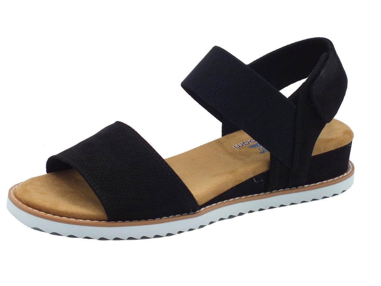 Skechers Skechers 31440 Desert Kiss Black Sandali per Donna in tessuto con chiusura a strappo Black