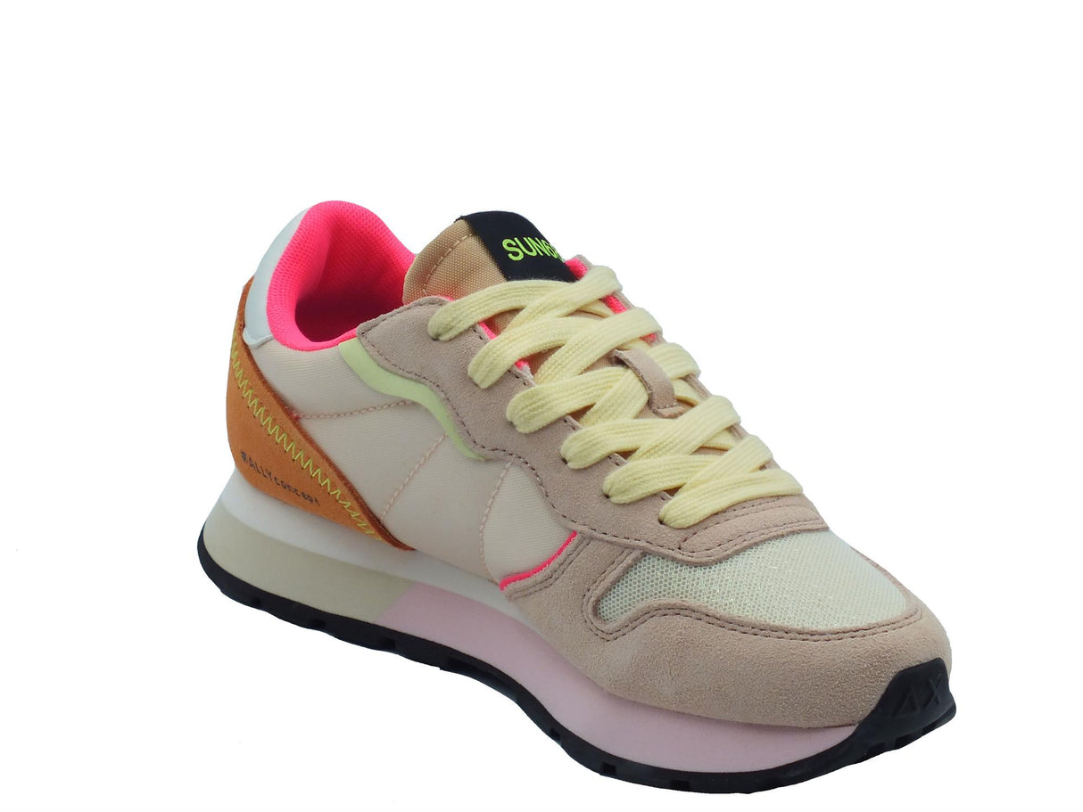 SUN68 SUN68 Z34204 Ally Color Explosion Porcellana Scarpe Sportive per Donna in nabuk e tessuto rosa