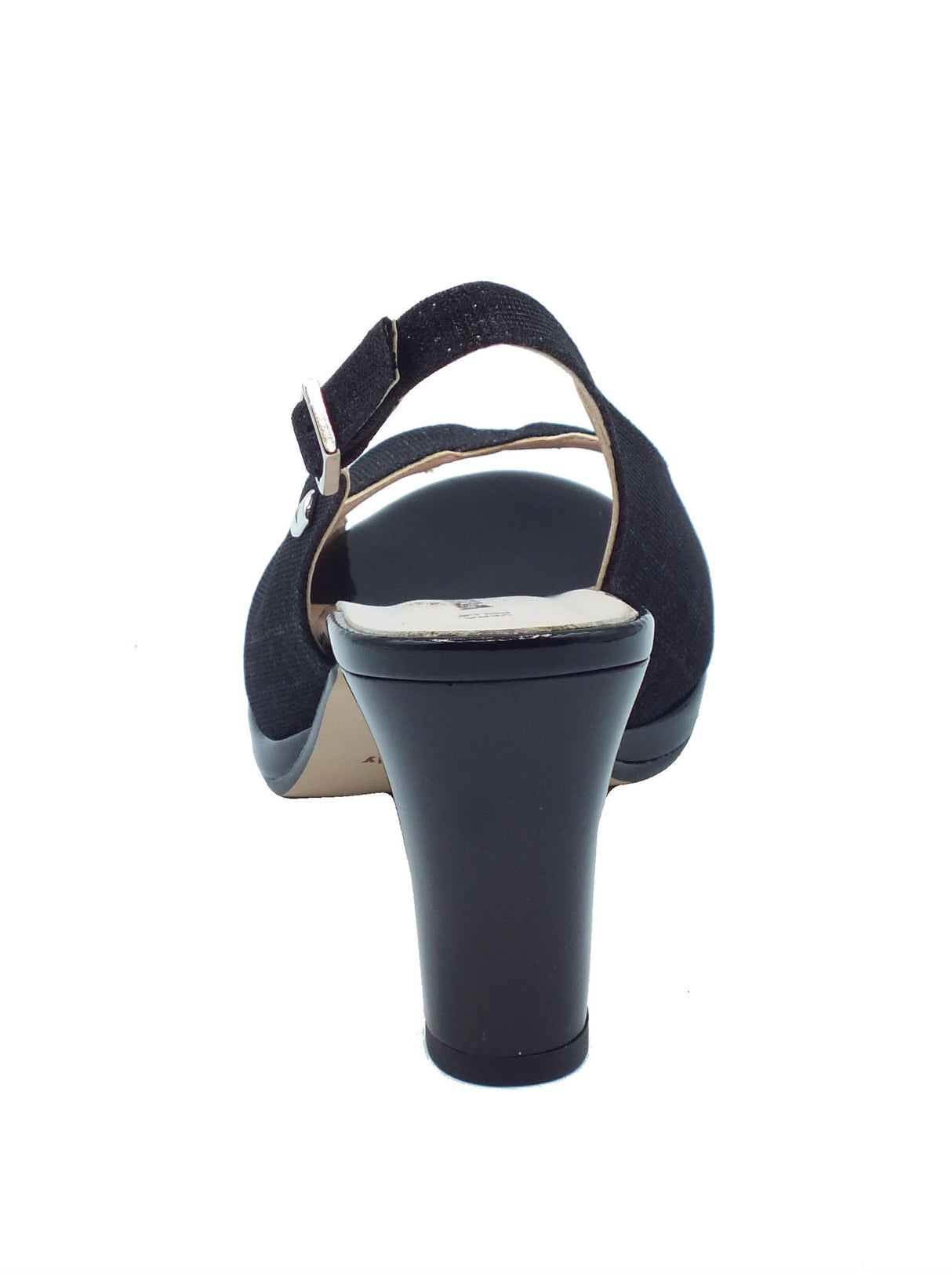 Valleverde Valleverde 28345 Nero Sandali eleganti con tacco alto per donna in tessuto brillantinato Nero