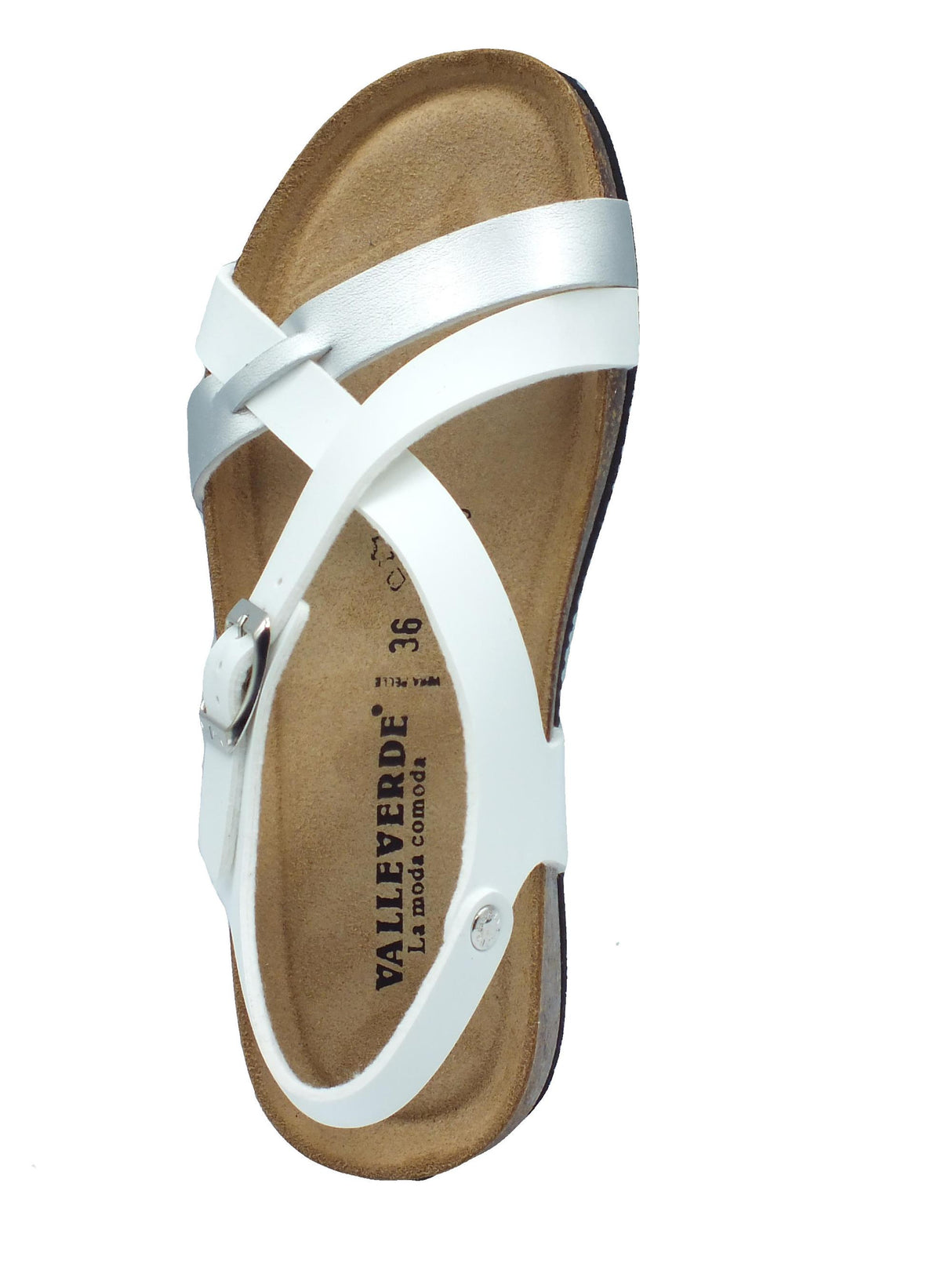 Valleverde Valleverde VG324P Bianco Sandali con zeppa per Donna ecopelle Bianco