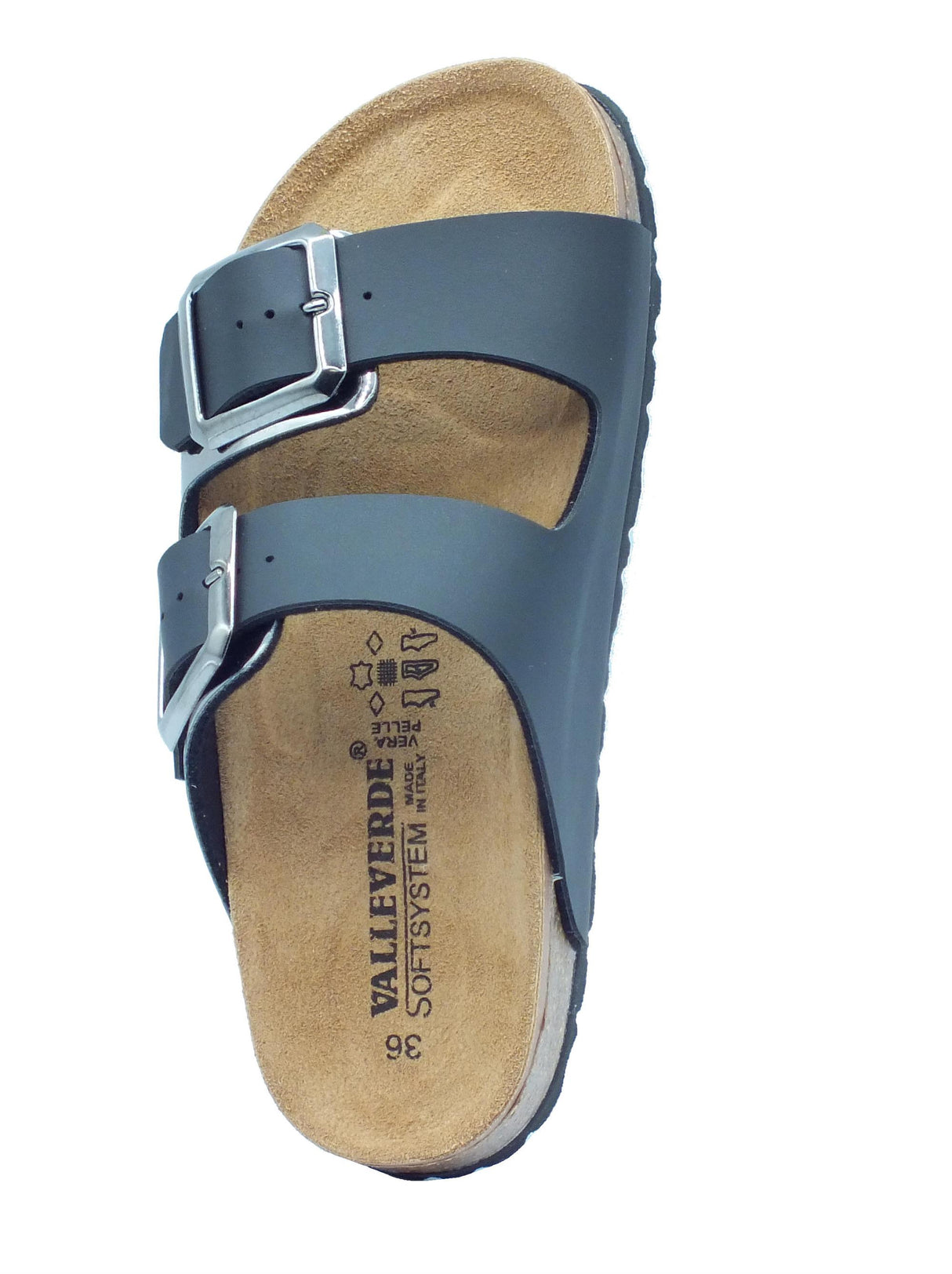 Valleverde Valleverde VH31801 Nero Sandali con zeppa bassa per Donna Nero