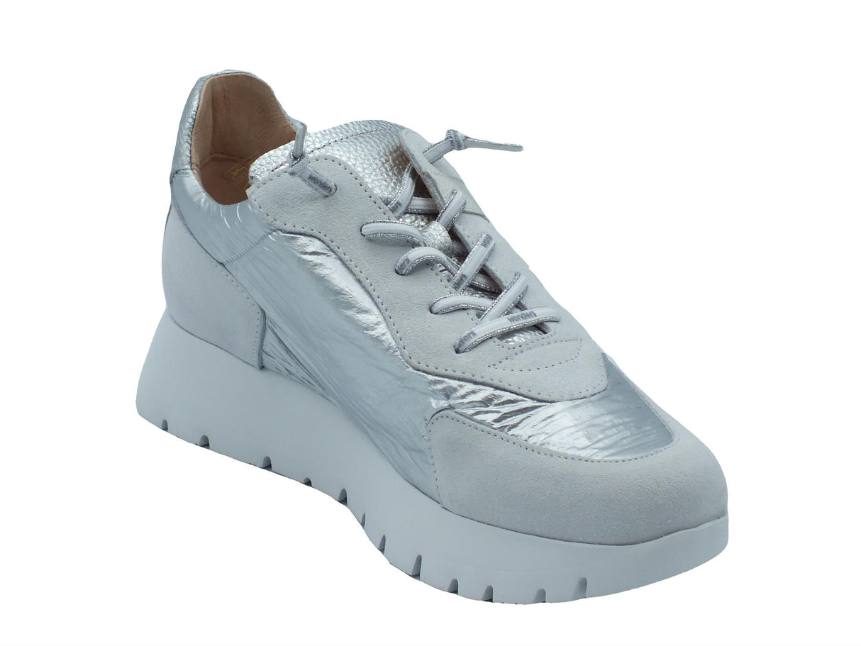 Wonders Wonders A-2464-T Odisei Trend Wild Off Sneakers per Donna in nabuk bianco e tessuto Trend Wild Off