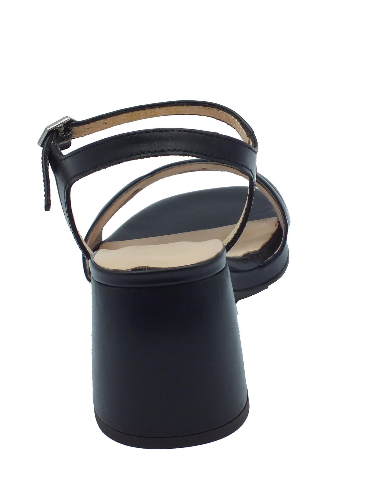 Wonders Wonders F-8210 Emilia Aise Negro Sandali per Donna in pelle verniciata nero con tacco medio Negro