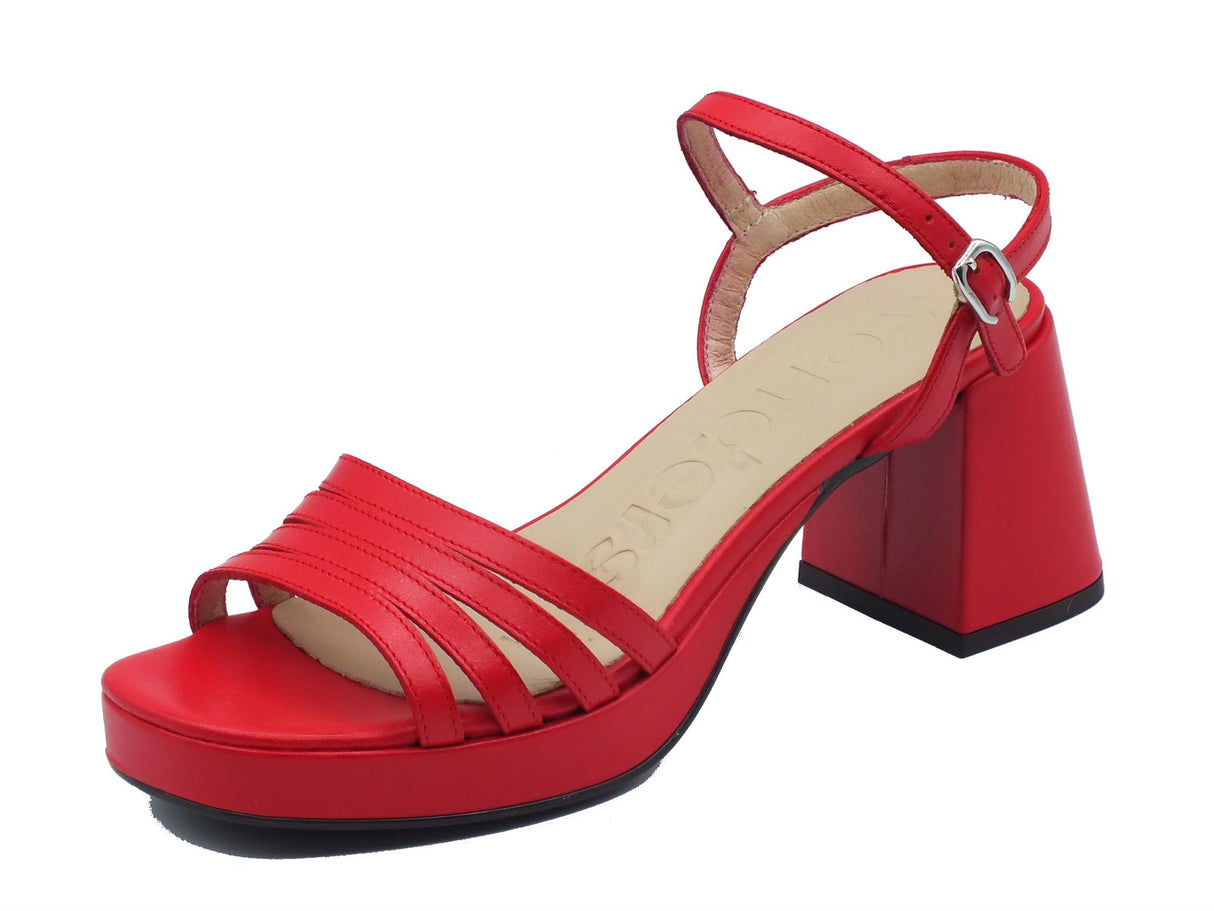 Wonders Wonders G-6801 Zaida Iseo Rojo Sandali per Donna in pelle rossa con tacco alto Iseo Rojo