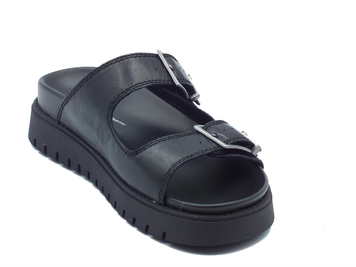 Windsor Smith Windsor Smith Mood Nero Sandali per Donna in pelle con doppia regolazione zeppa bassa Nero