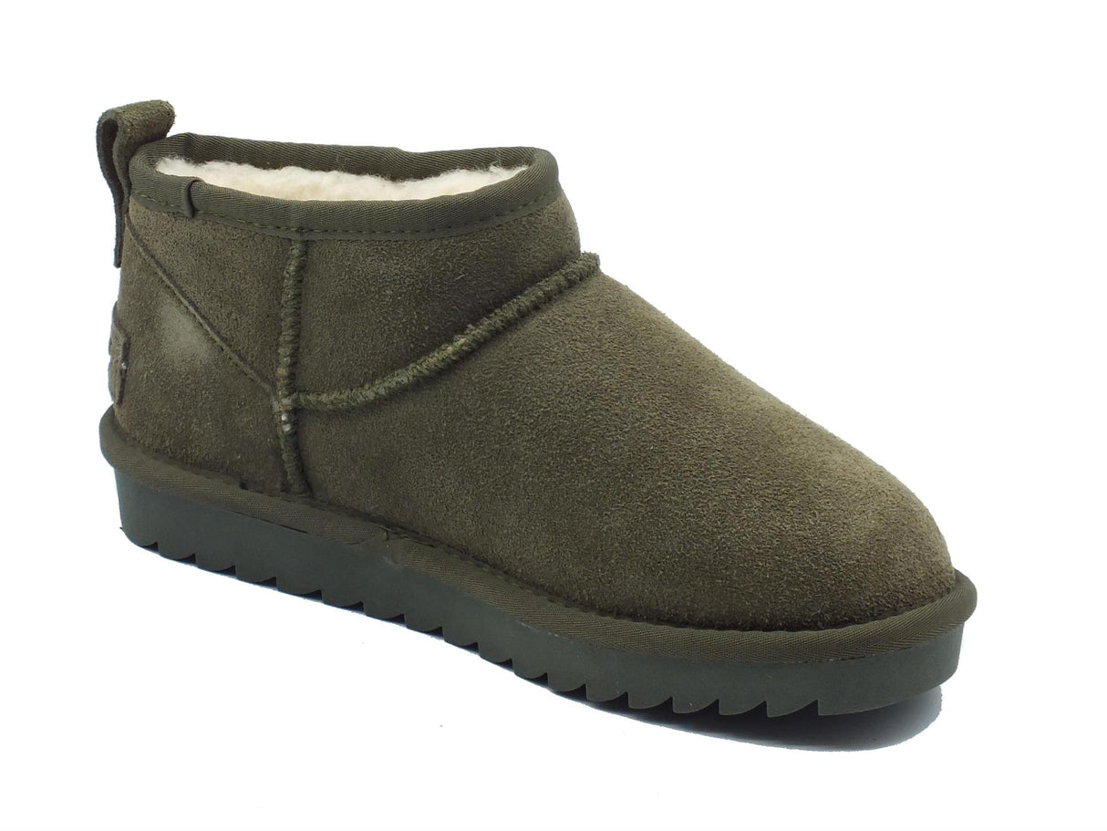 Colors of California Colors of California HC.YW078 Military mammuttini per Donna in nabuk con pile zeppa bassa Military