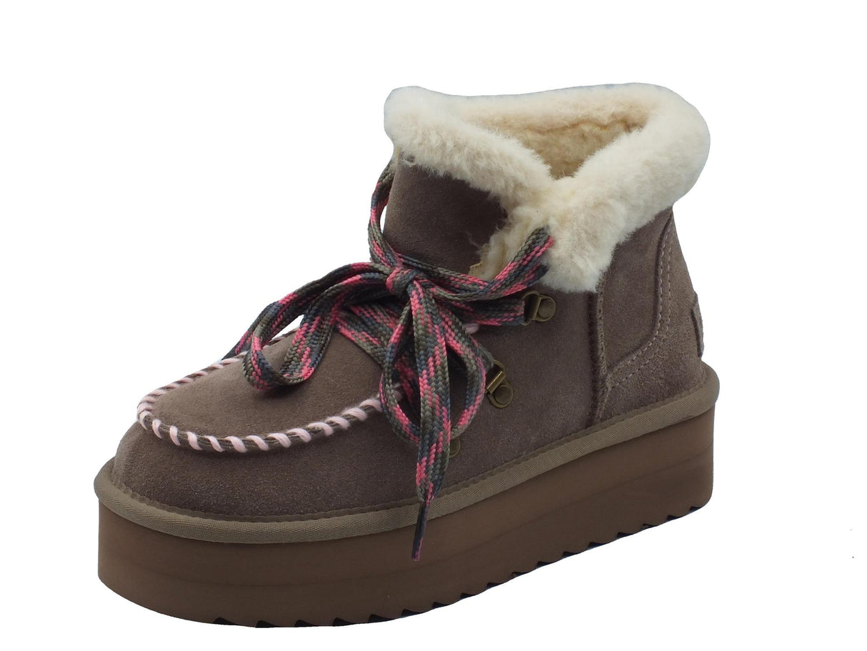 Colors of California Colors of California HC.YWPLA05 Taupe mammuttini per Donna in nabuk con pile zeppa media Taupe