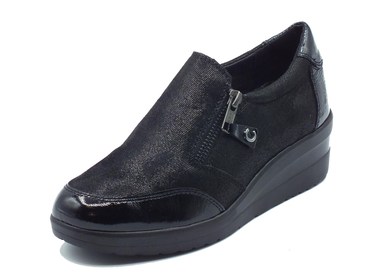 Cinzia Soft Cinzia Soft IV122444 Black Mocassini per Donna in pelle con zeppa media Black