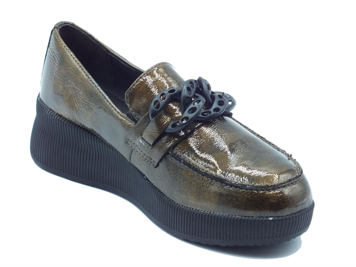 Cinzia Soft Cinzia Soft IV322502 Bronzo Mocassini per Donna in vernice con zeppa media Bronzo