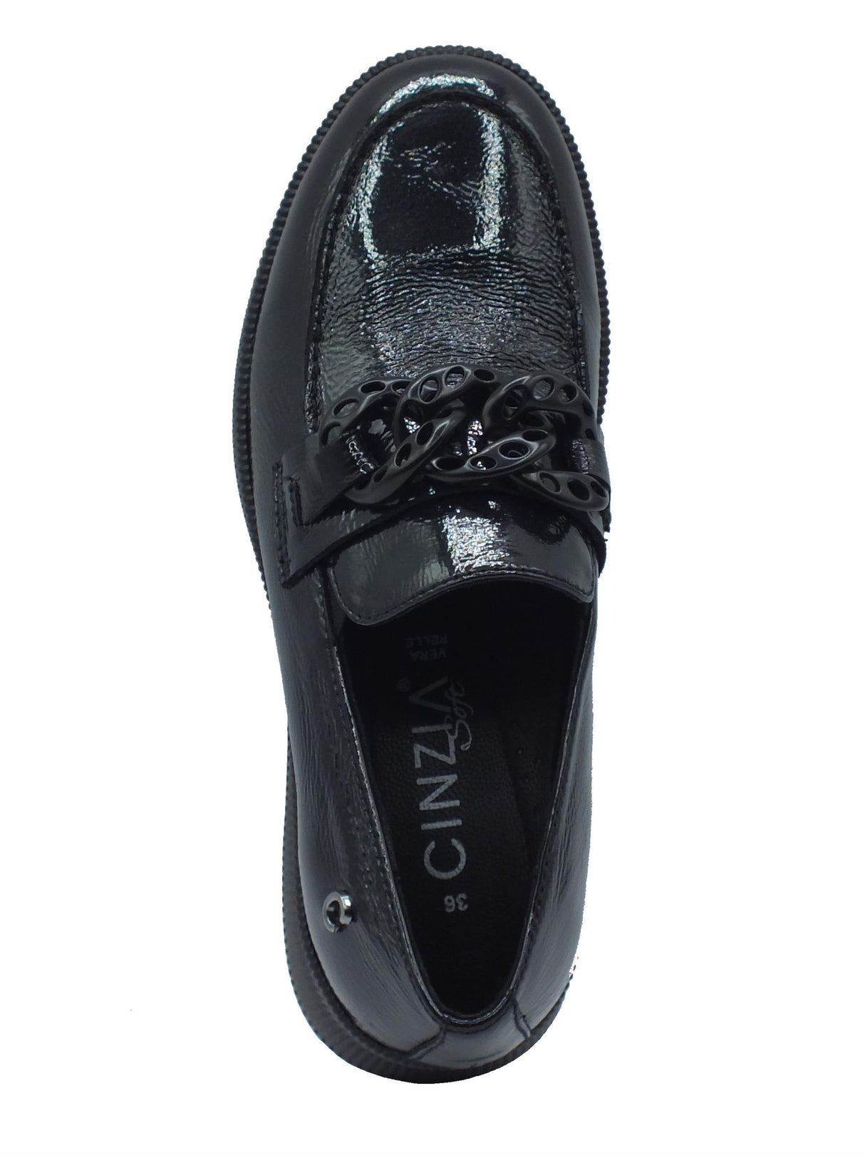 Cinzia Soft Cinzia Soft IV322502 Black Mocassini per Donna in vernice nera con zeppa alta Black