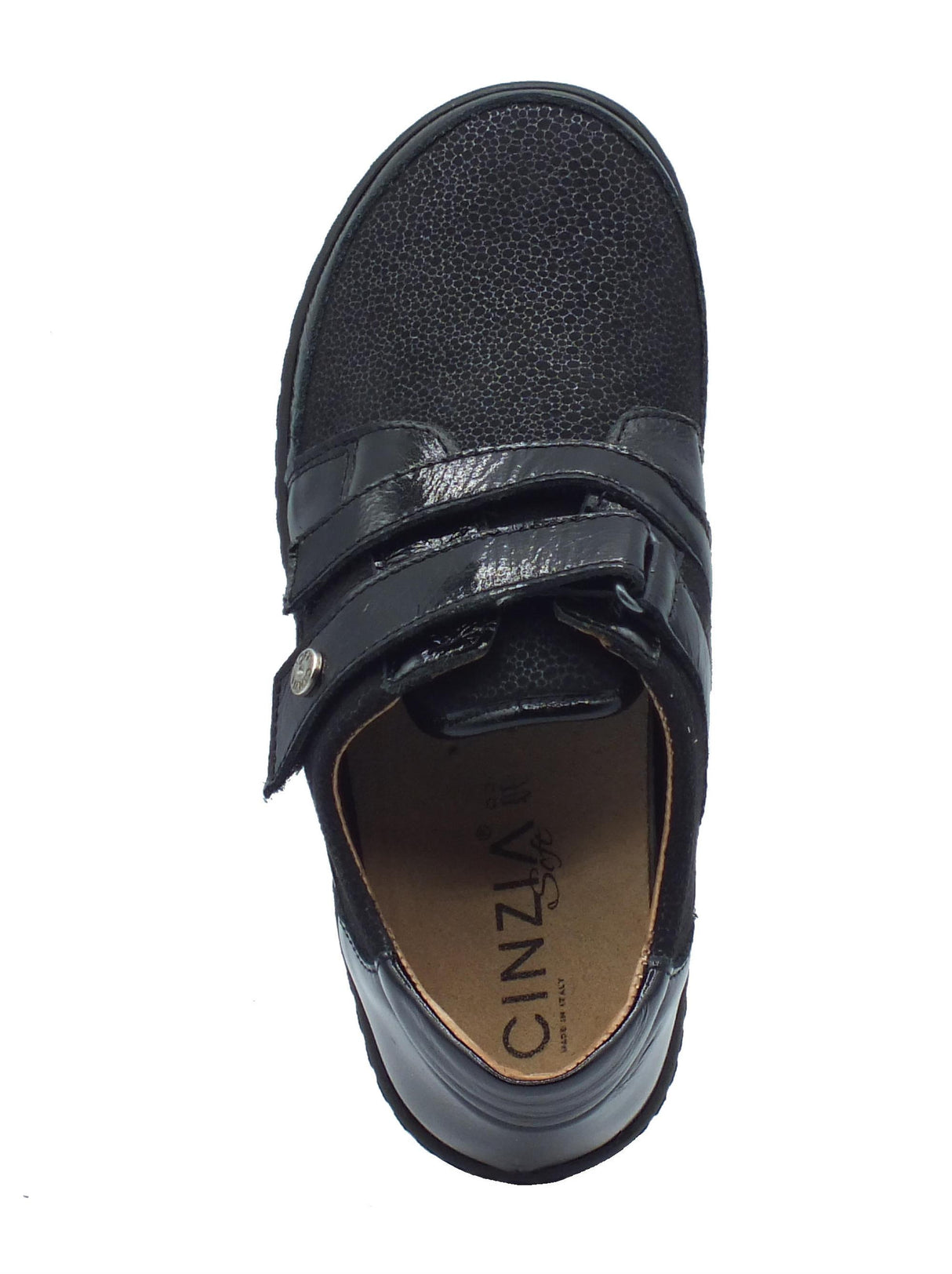Cinzia Soft Cinzia Soft IM54018MVV Nero Sneakers Confort per Donna in pelle con doppia chiusura a lampo Nero