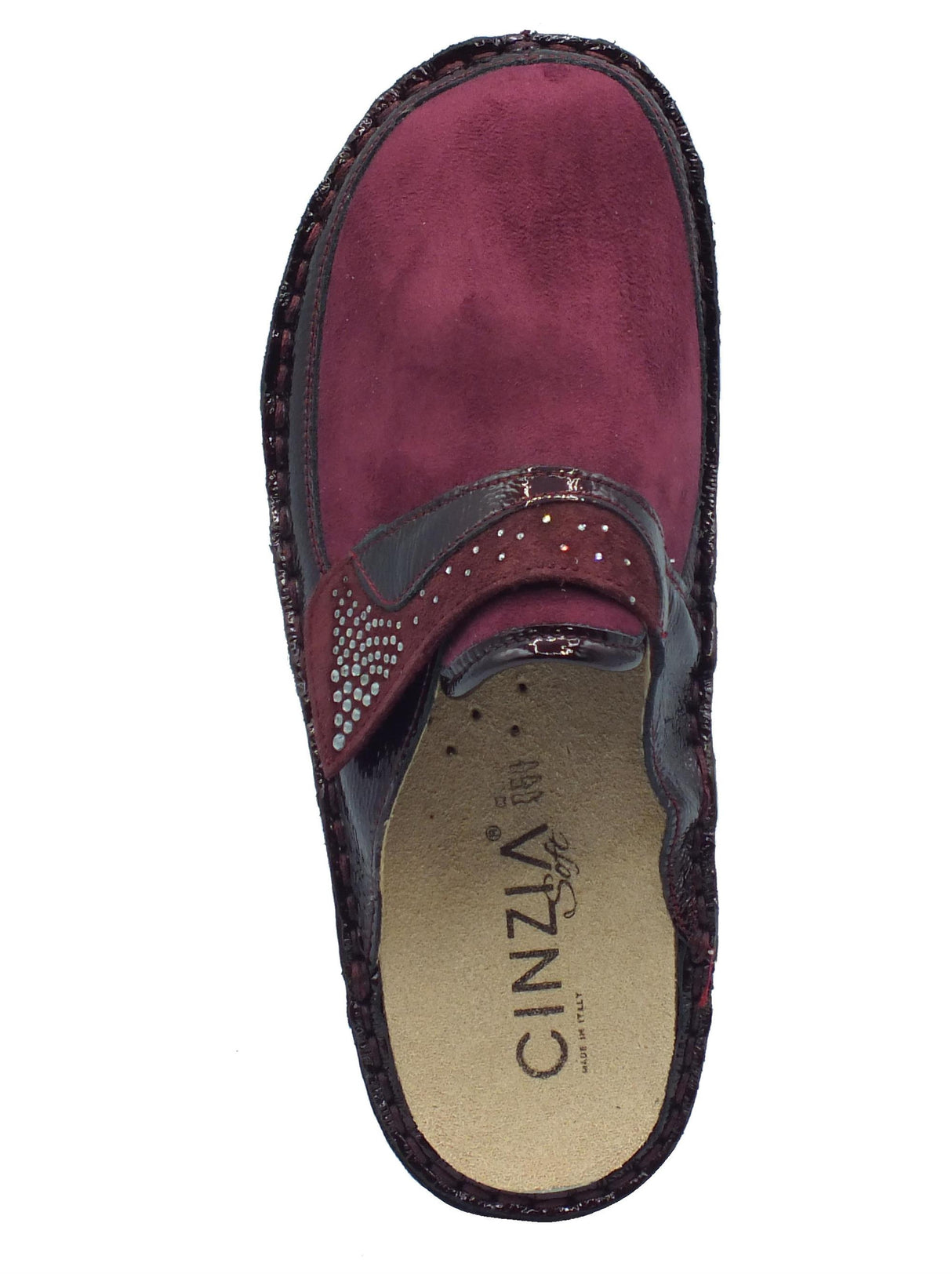 Cinzia Soft Cinzia Soft IM2977 Bordò Pantofole per Donna in pelle e tessuto elasticizzato con stretch Bordò