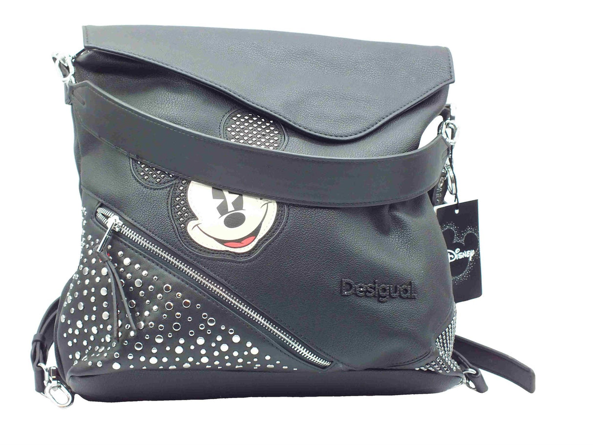 Desigual Desigual 24WAKP21 Back Mickey Black Monospalla Zainetto per Donna in ecopelle Black