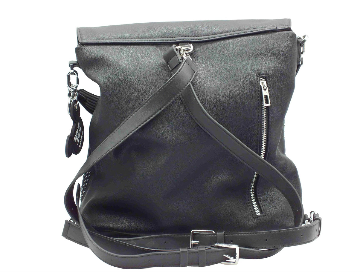 Desigual Desigual 24WAKP21 Back Mickey Black Monospalla Zainetto per Donna in ecopelle Black