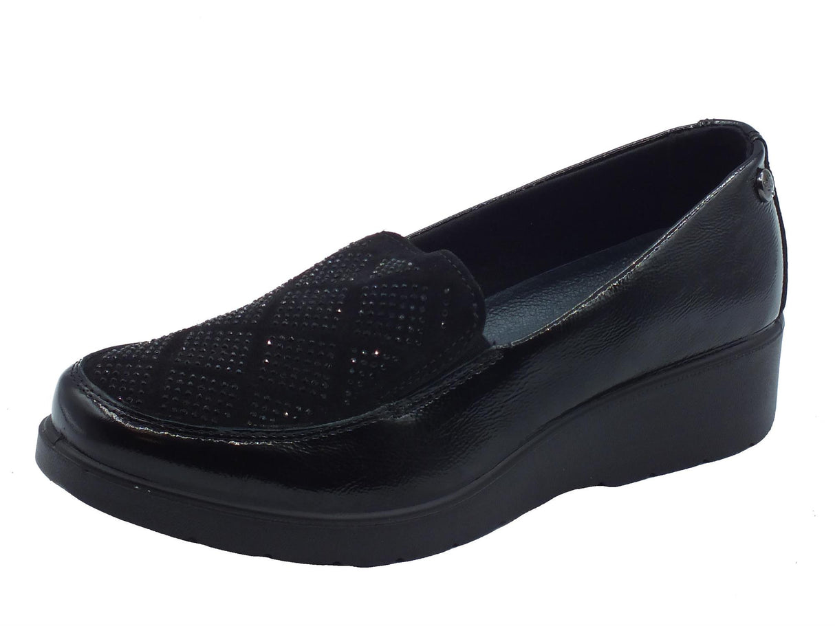 ENVAL Soft ENVAL Soft 6761500 Naplak Nero Mocassini per Donna in vernice con zeppa media Nero