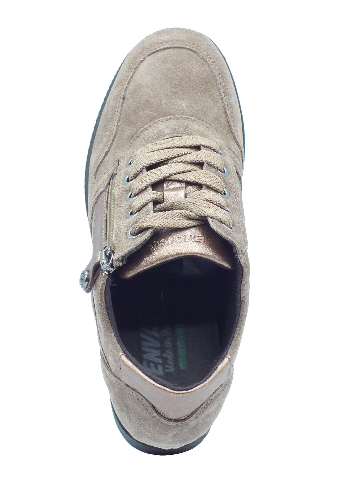 ENVAL Soft ENVAL Soft 6771144 Scam Sup Fango Sneakers confort lampo lacci Donna nabuk satinato con zeppa bassa Fango