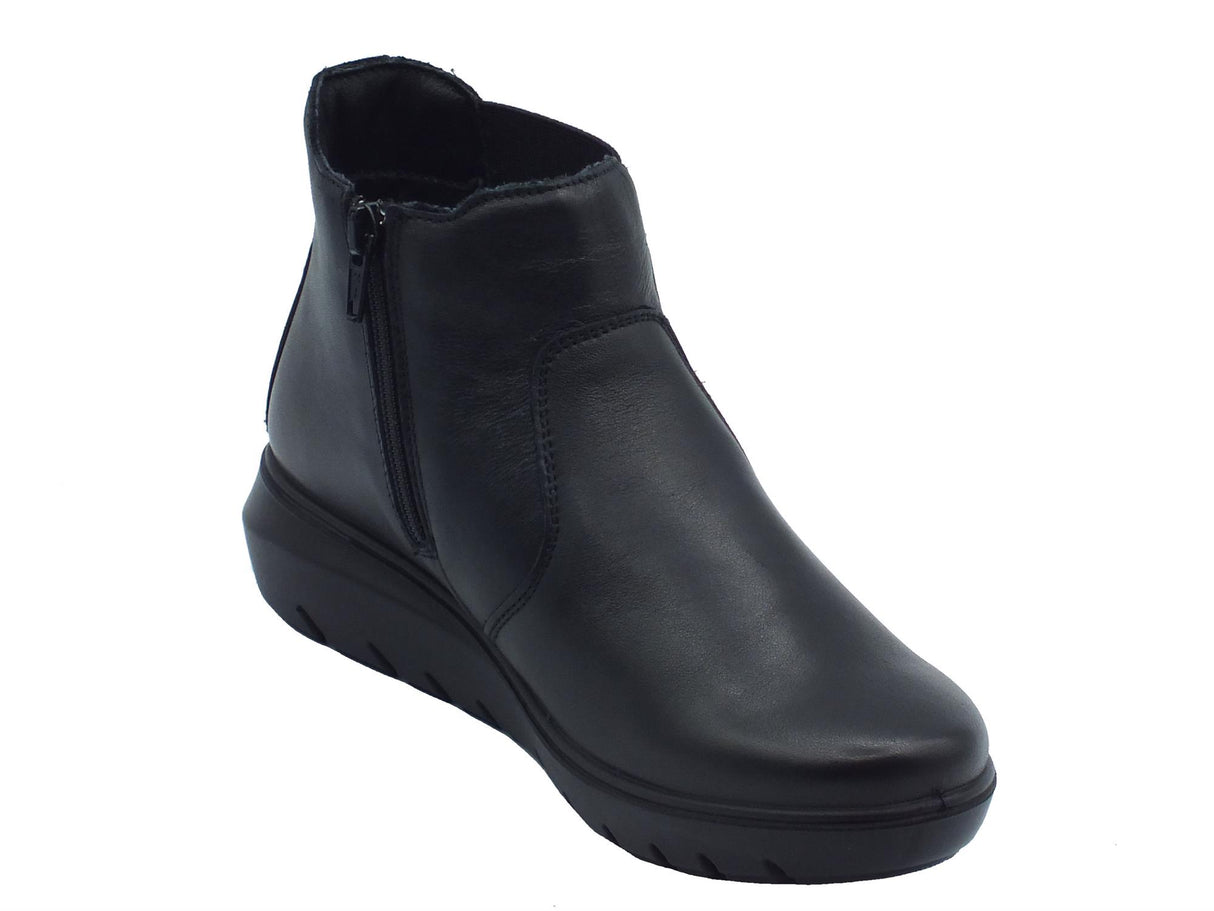 ENVAL Soft ENVAL Soft 6773500 Nappa Soft Nero Tronchetti per Donna in pelle con lampo e zeppa bassa Nero