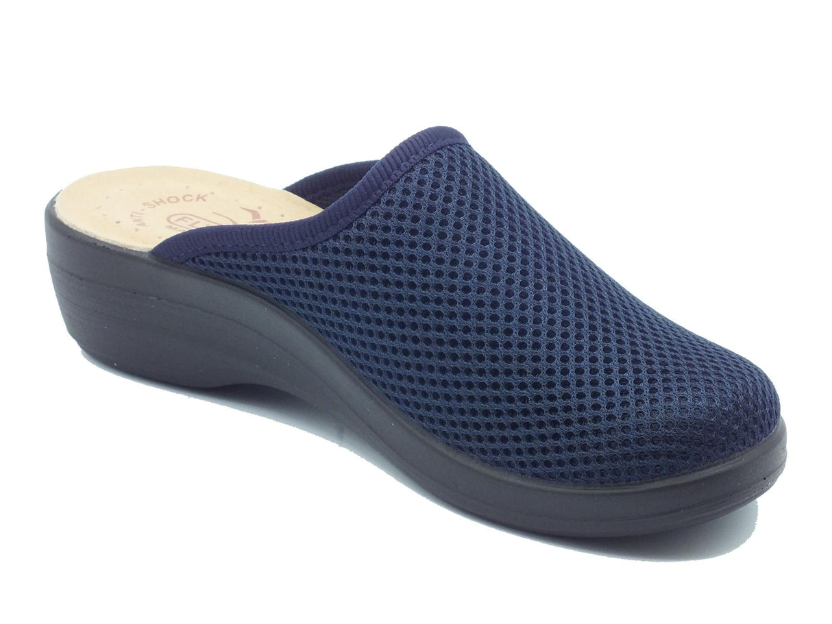 FlyFlot FlyFlot T5 368 FE Albinea Blu Pantofole per Donna in tessuto con sottopiede in pelle Blu