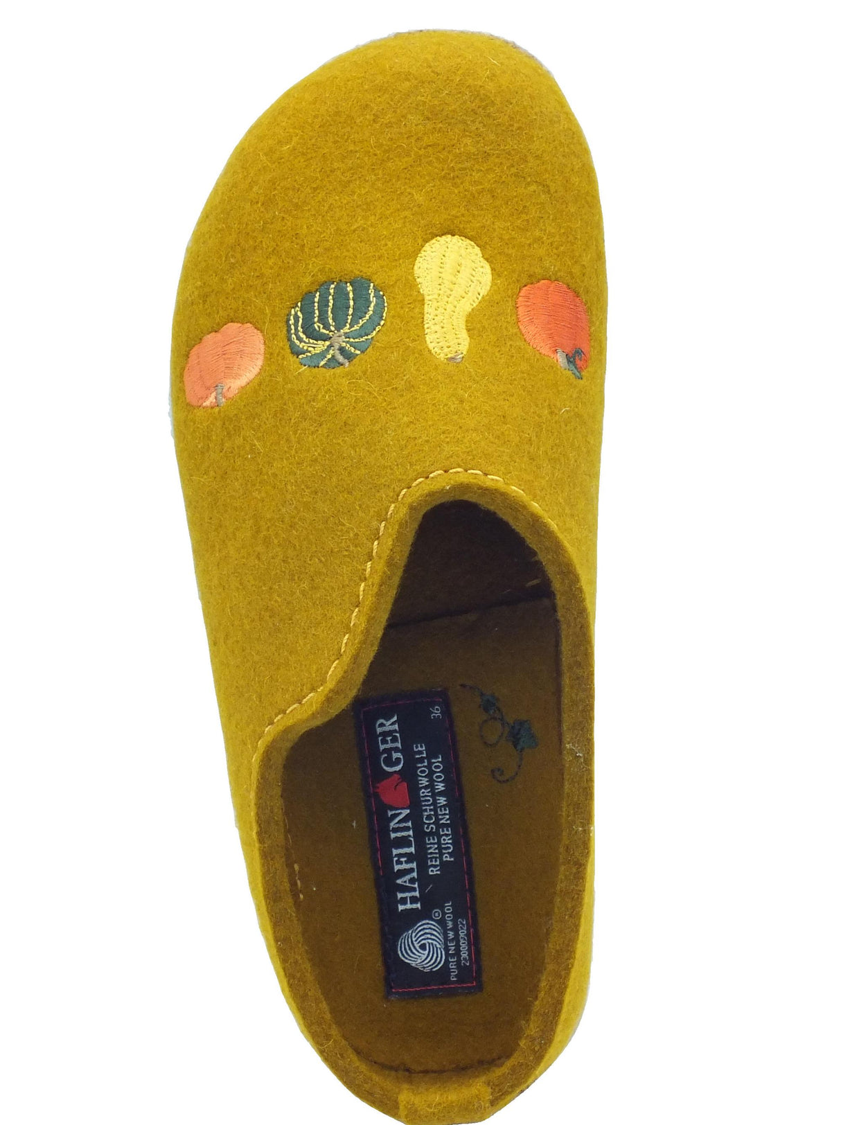 Haflinger Haflinger Grizzly Kurbis 741043 Masala Pantofole Sabot per Donna in lana cotta senape Masala