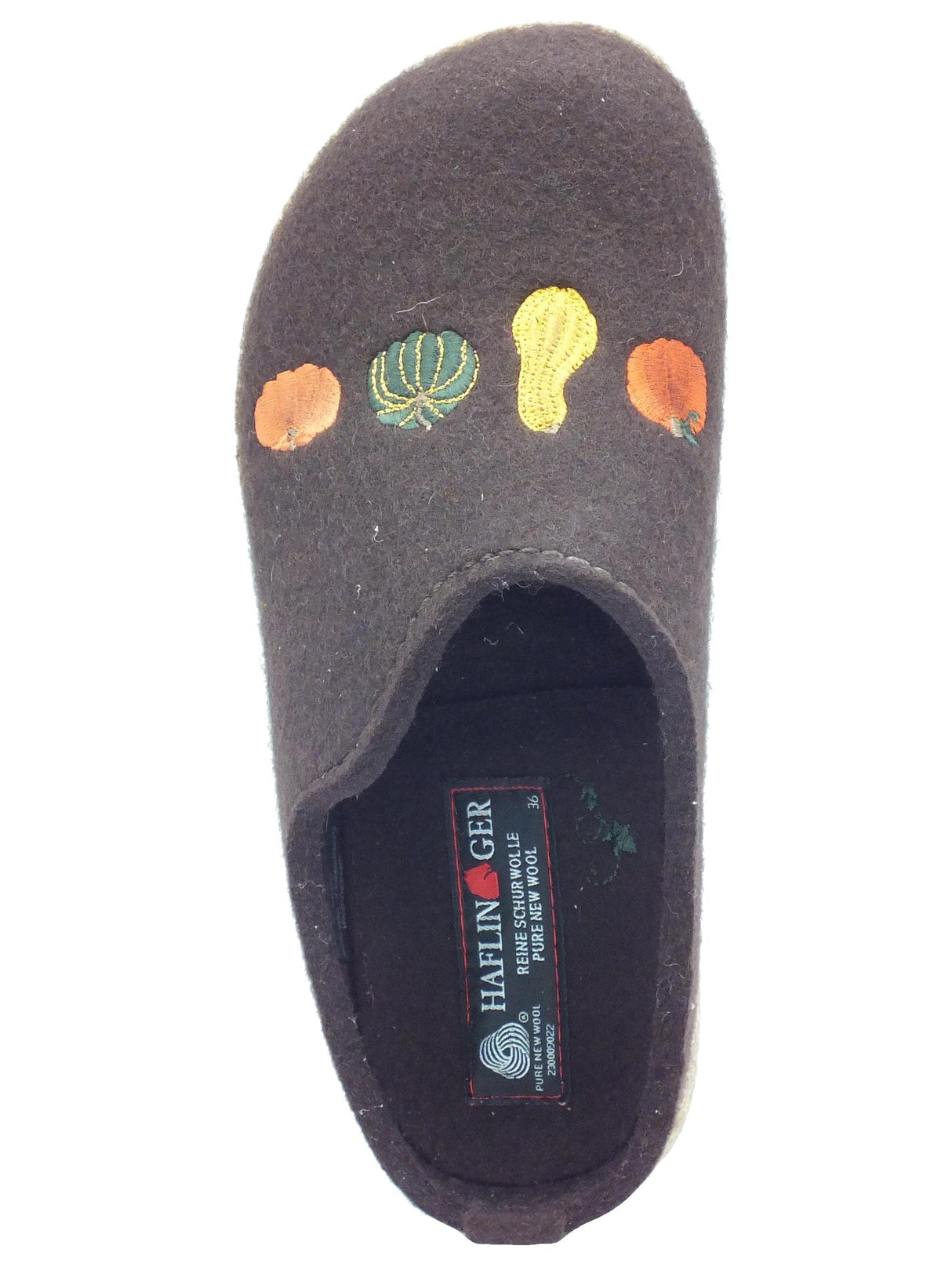 Haflinger Haflinger Grizzly Kurbis 741043 Espresso Pantofole Sabot per Donna in lana cotta testa di moro Espresso