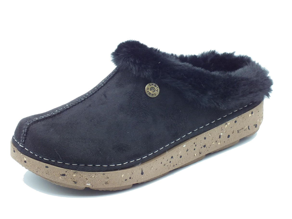 InBlu InBlu ED000020 Nero Pantofole per Donna in tessuto e pellicciotto Nero