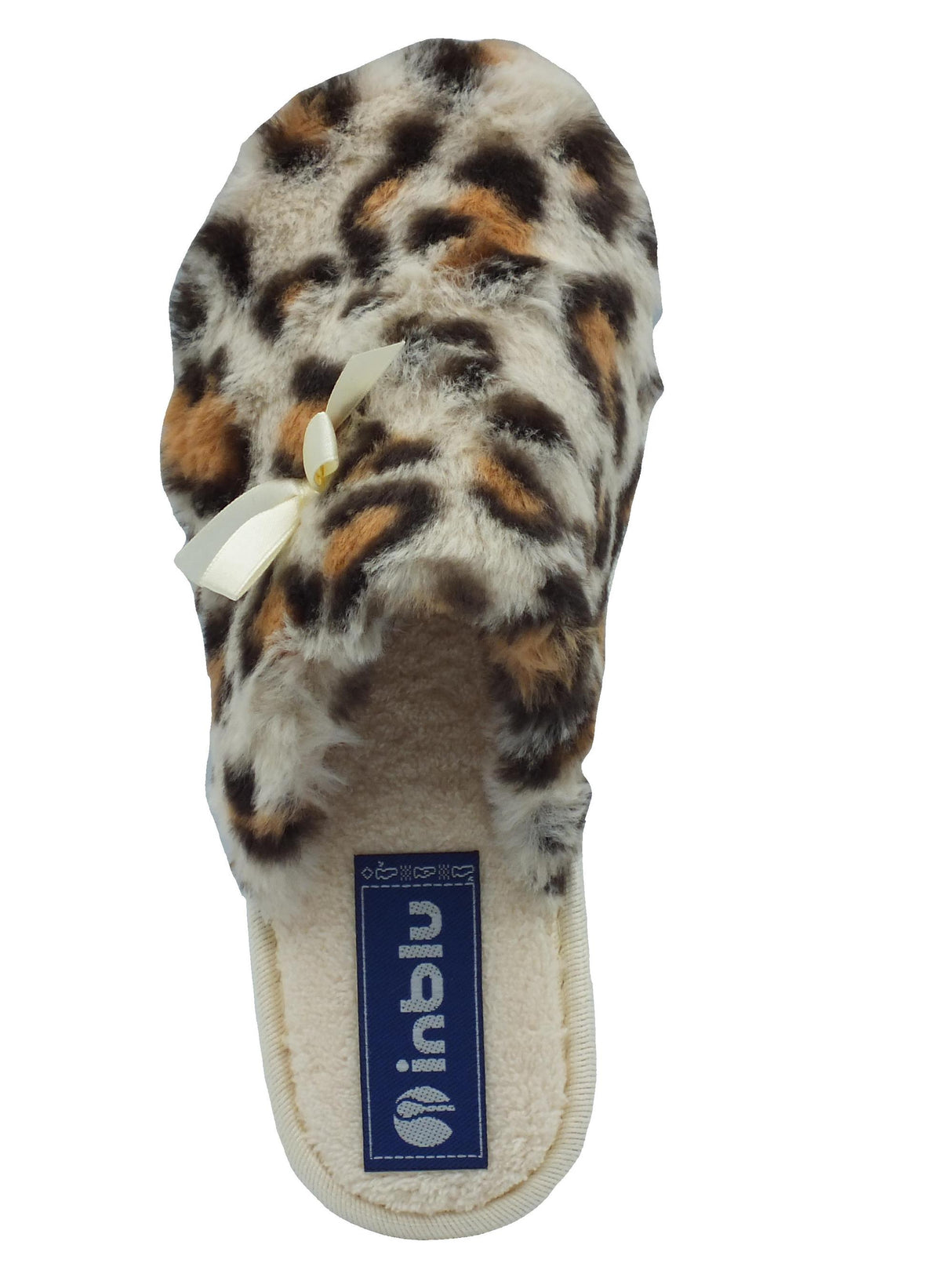 InBlu InBlu GY000022 Naturale Pantofole per Donna in pellicciotto con zeppa bassa Naturale