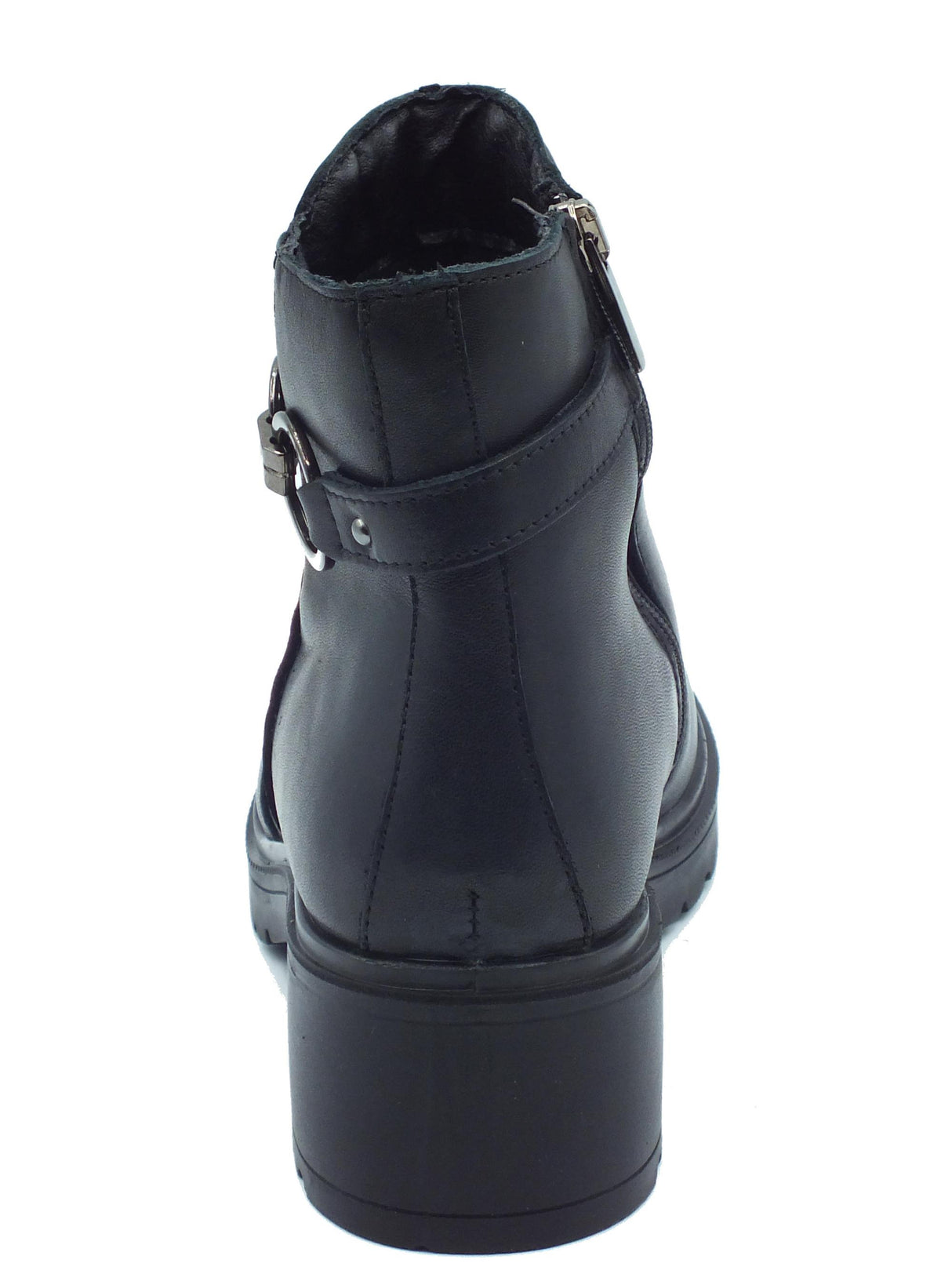 Igi&Co Igi&Co 6651400 Nappa Soft Nero Tronchetti con tacco basso per Donna in pelle con lampo Nero