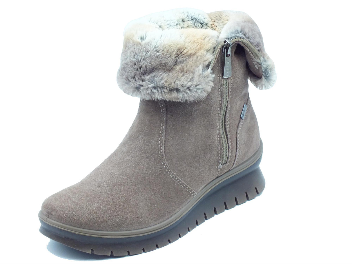 Igi&Co Igi&Co 6658744 Scam Super Fango Tronchetti accollati zeppa bassa Donna in nabuk con ecopellicciotto Fango