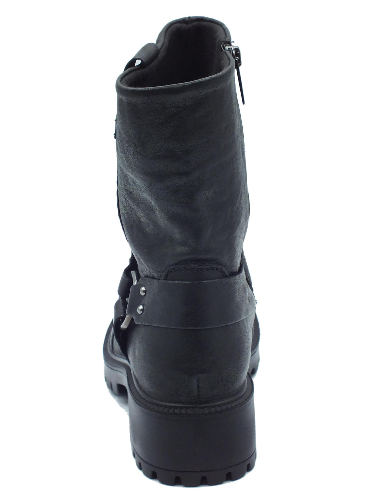 Igi&Co Igi&Co 6663300 Capra Met Parke Nero Tronchetti accollati con tacco basso per Donna in pelle nera Nero
