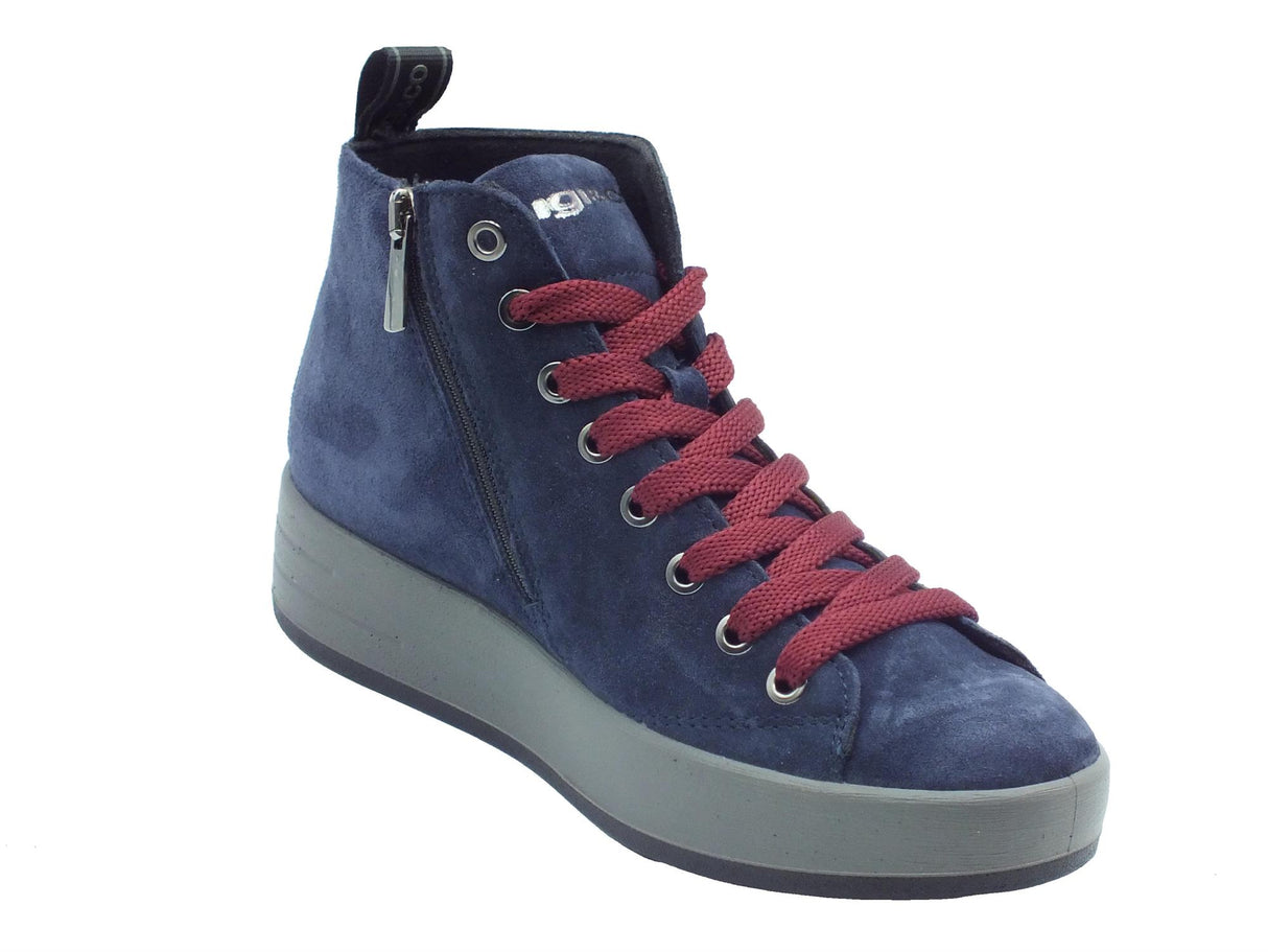 Igi&Co Igi&Co 6668200 Scam. Super Oceano Sneakers sportive con zeppa bassa per Donna in nabuk blu Oceano
