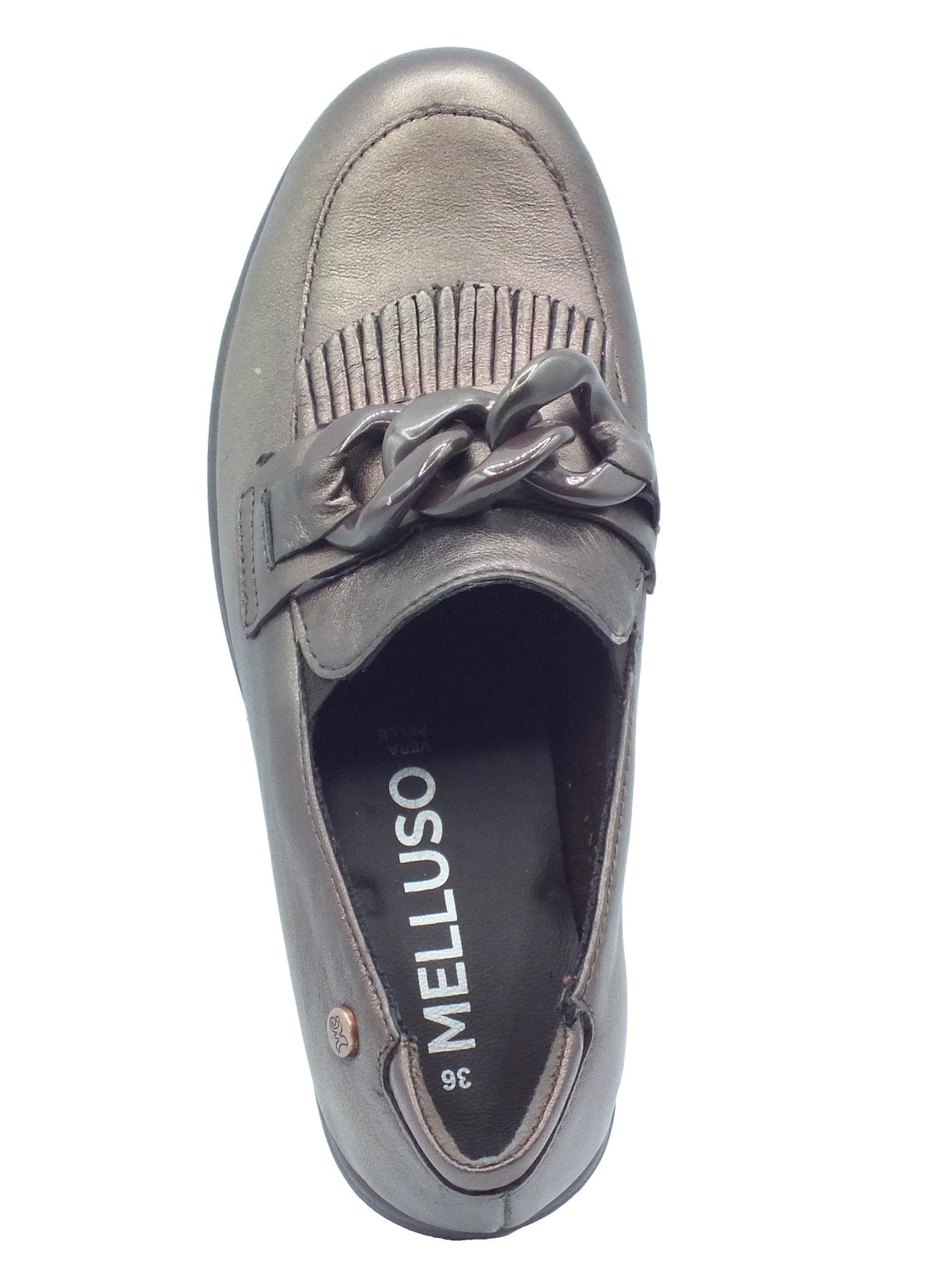 Melluso Melluso K55272W Cocoa Mocassini per Donna in pelle piombo con zeppa alta Cocoa