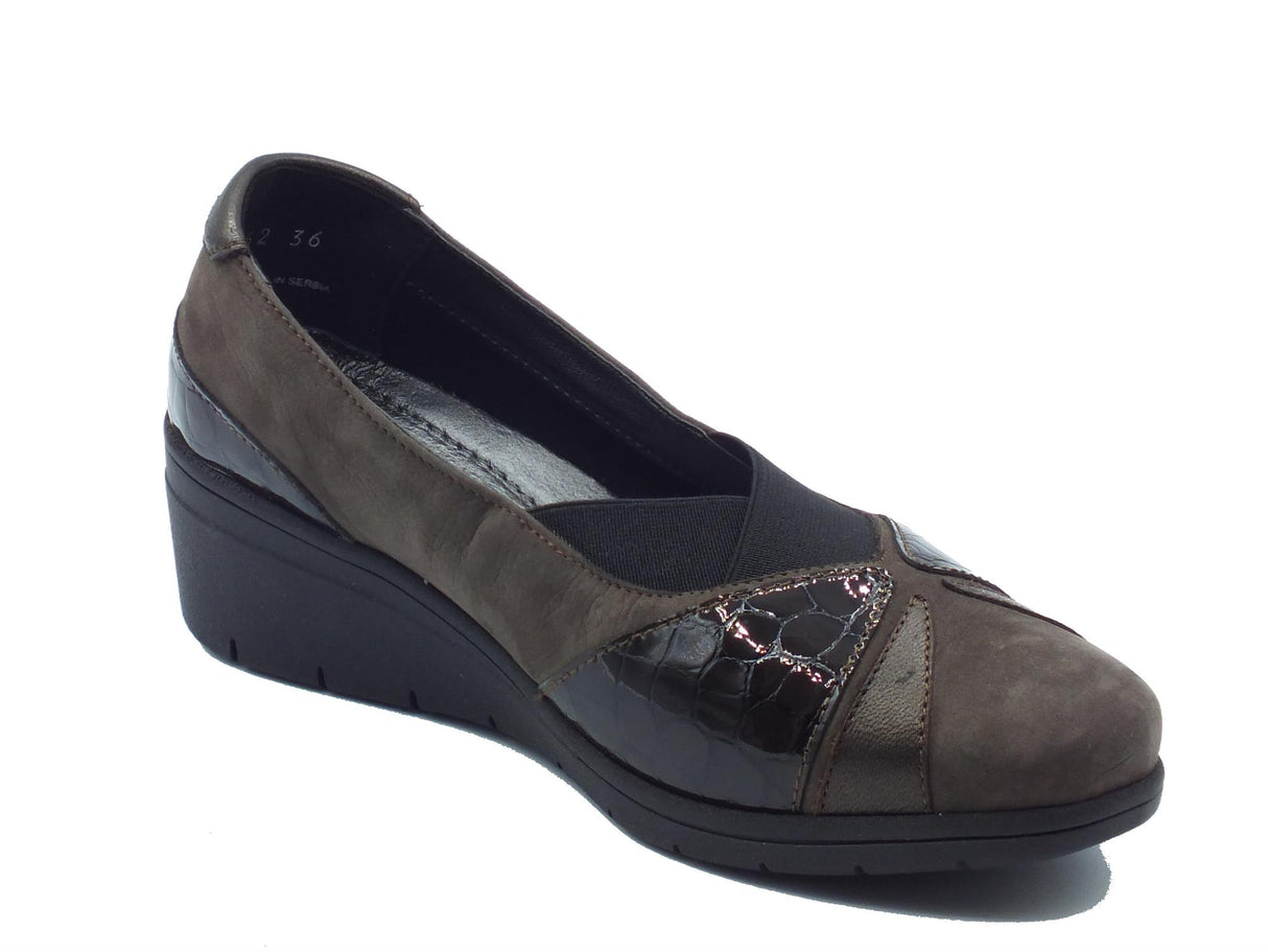 Melluso Melluso K91633 Moro Mocassini comfort per Donna in pelle con zeppa alta Moro