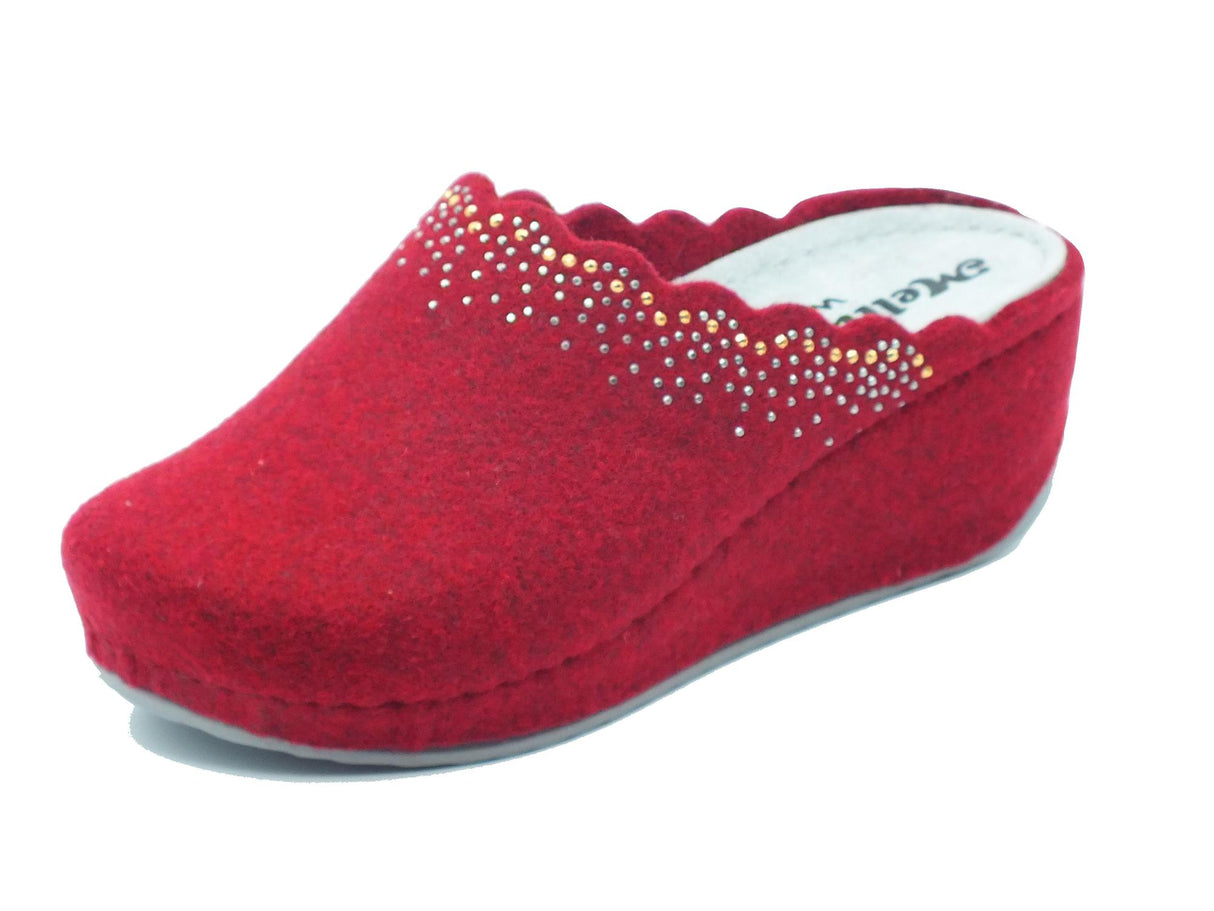 Melluso Melluso Q61088 Cipria Pantofole per Donna in lana cotta cipria sottopiede in memory Cipria