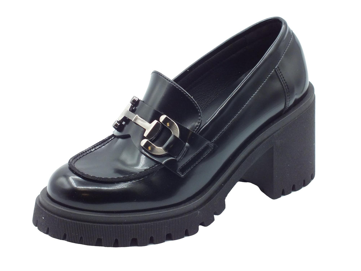 Nacrèe Nacrèe 6007008 Boston Nero Mocassini classici per Donna tacco alto con borchia Nero