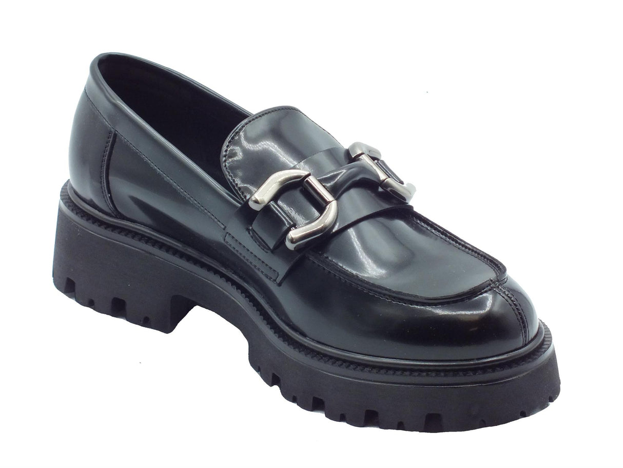 Nacrèe Nacrèe 6008001 Boston Nero Mocassini classici per Donna tacco medio con borchia Nero