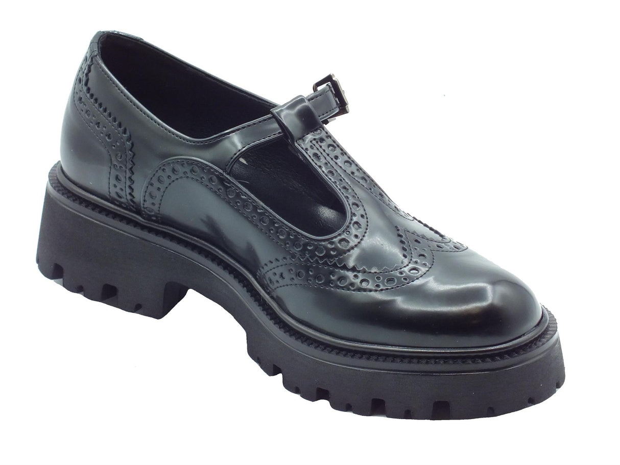 Nacrèe Nacrèe 6008009 Bost Nero Francesine per Donna in ecopelle duilio con tacco medio Nero